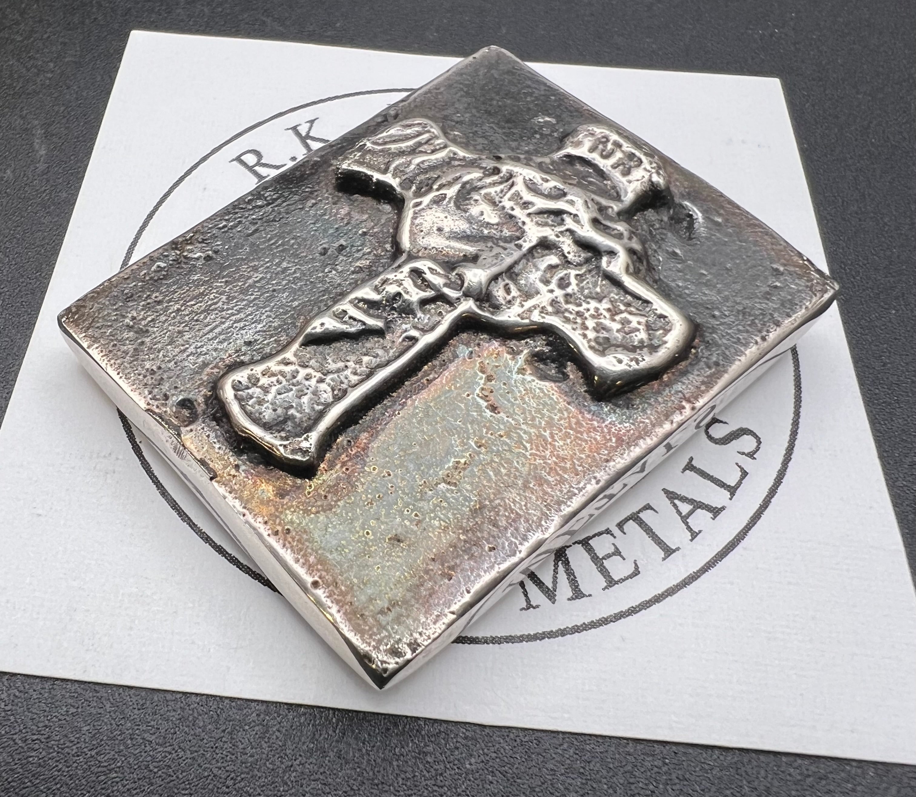3.6oz .999 Silver Jesus Cross Hand Pour