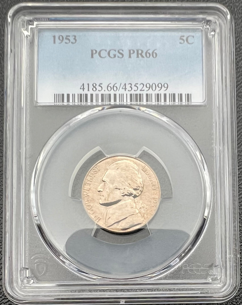 1953 PR66 Jefferson Nickel Slight Toning PCGs