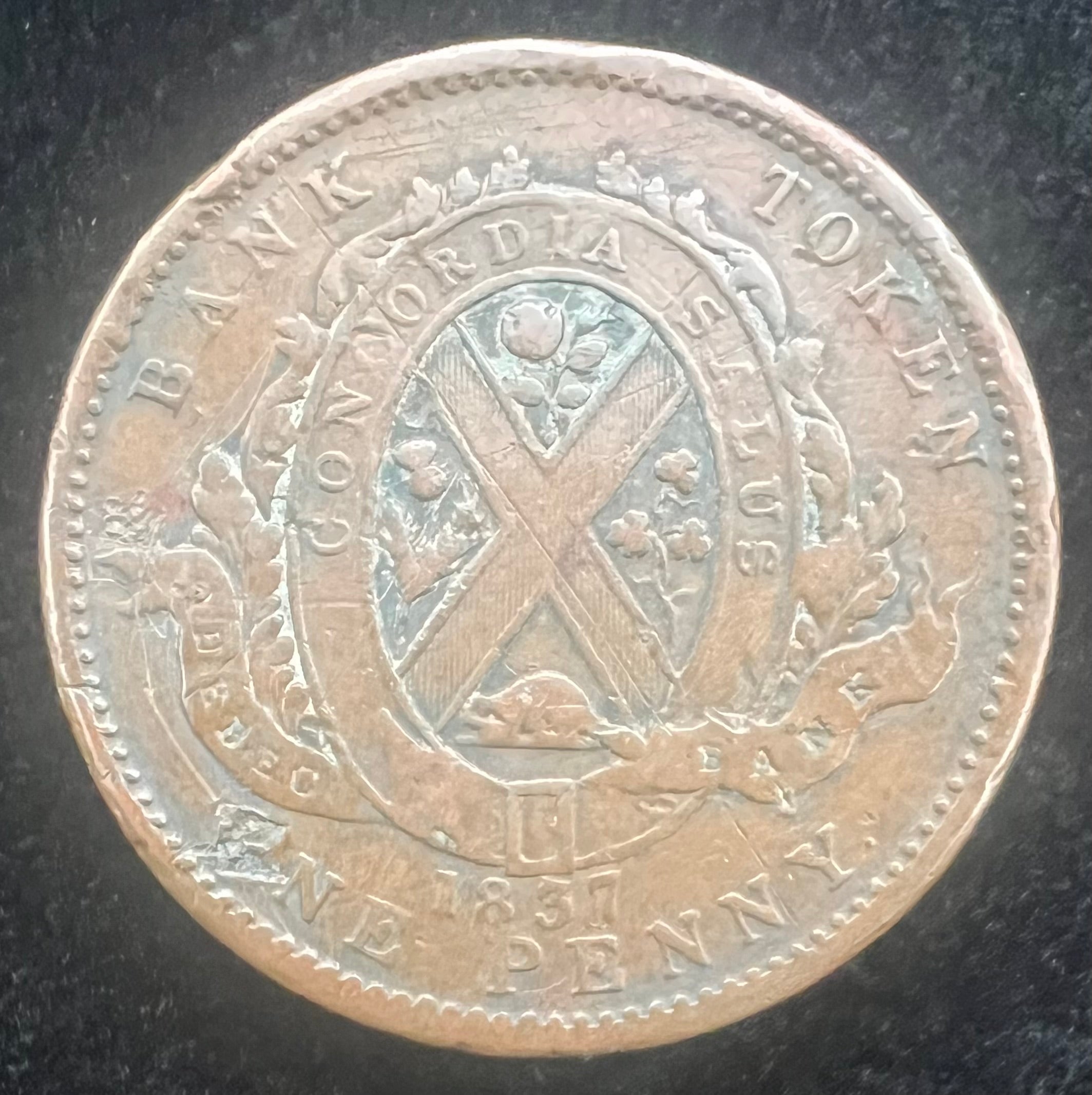 1837 1 Penny Lower Canada Bank Token