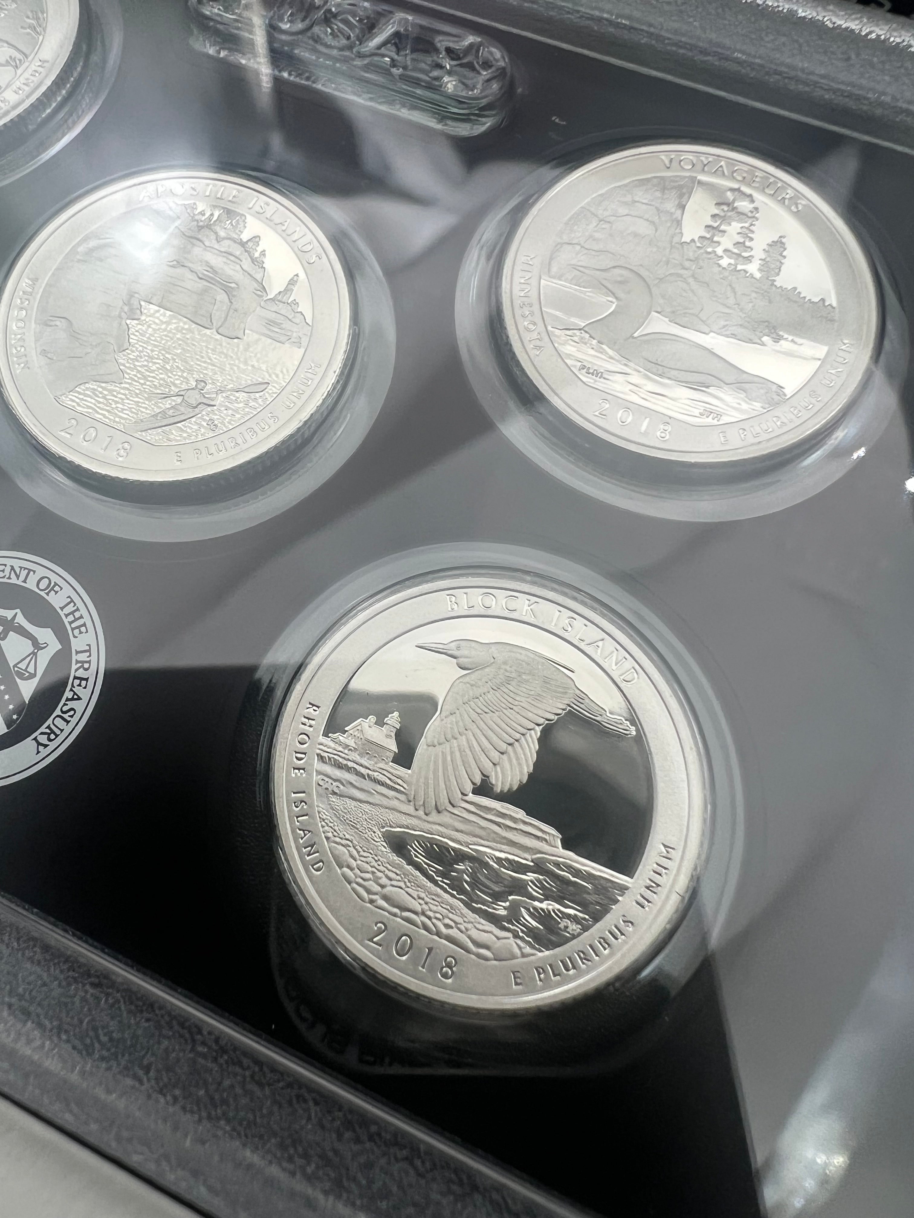 2018 90% Silver US Mint Proof America The Beautiful Silver Quarter Set (2 AVAILABLE)