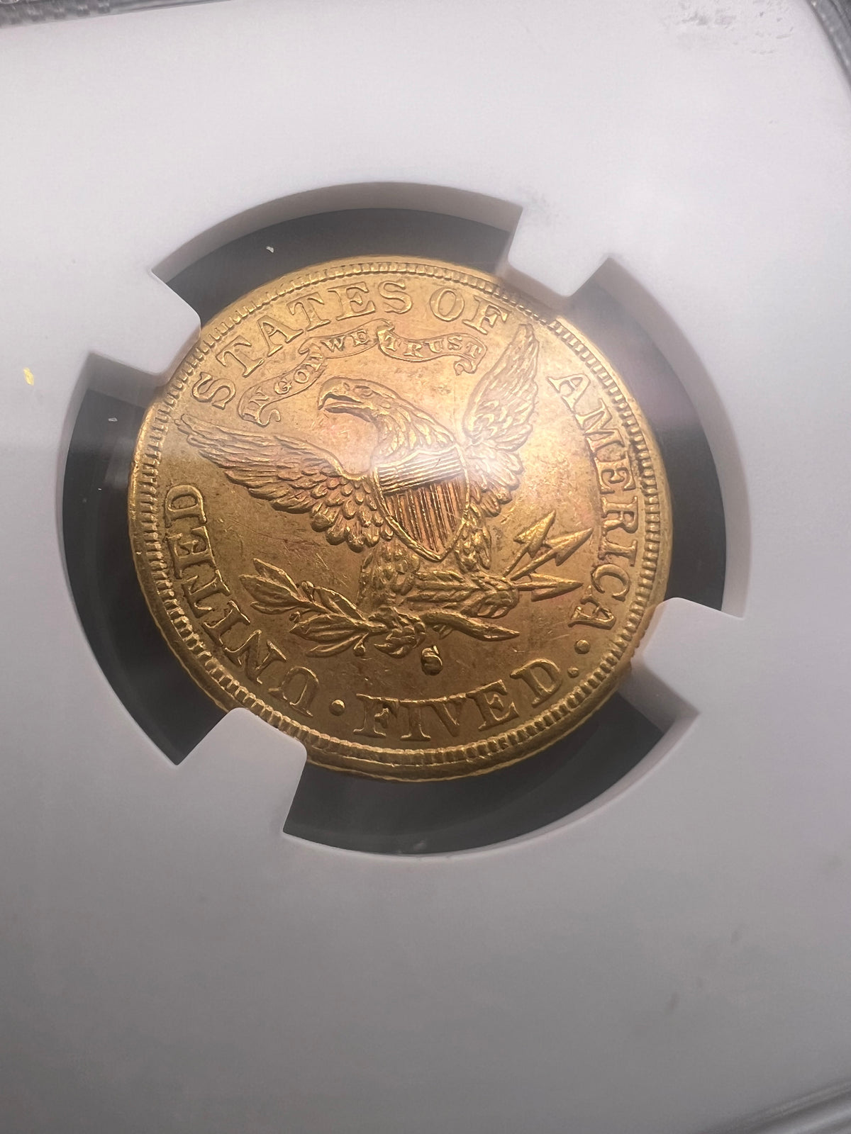 1886-S $5 NGC MS61