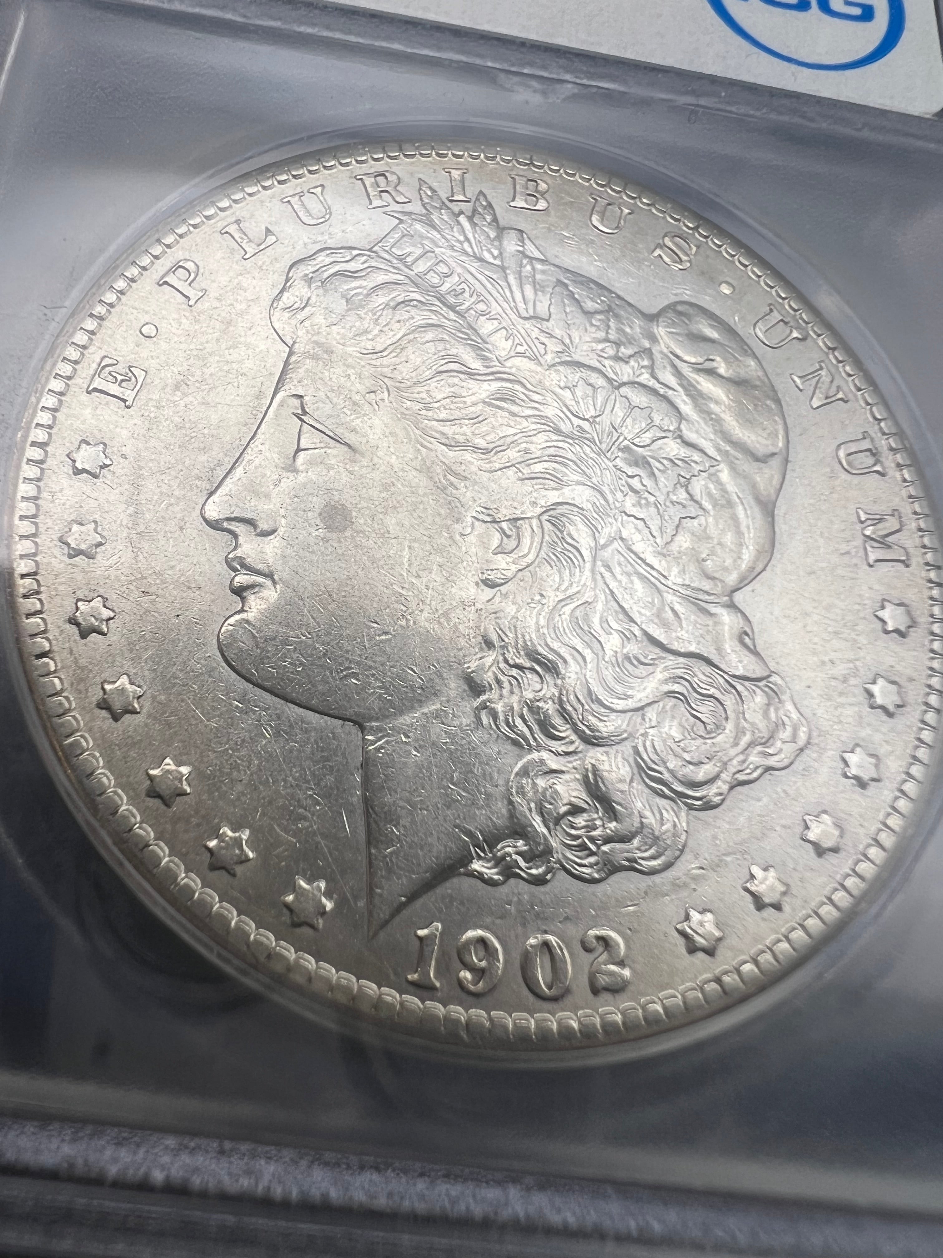 1902-S EF45 Morgan Silver Dollar ICG