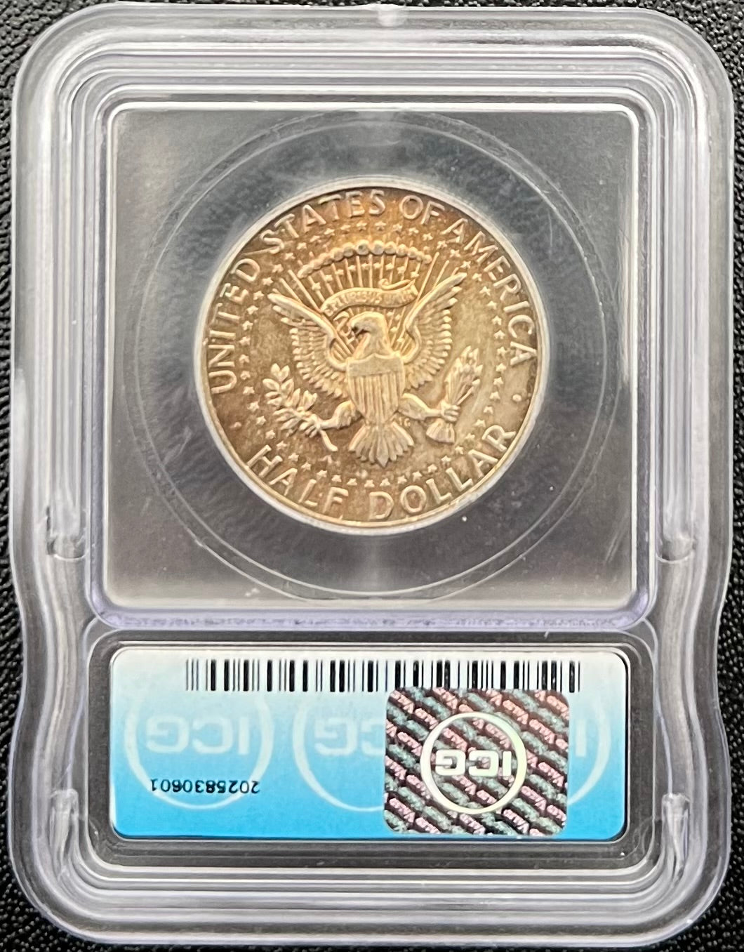 1967 MS61 Colorful Toner Kennedy Half Dollar ICG