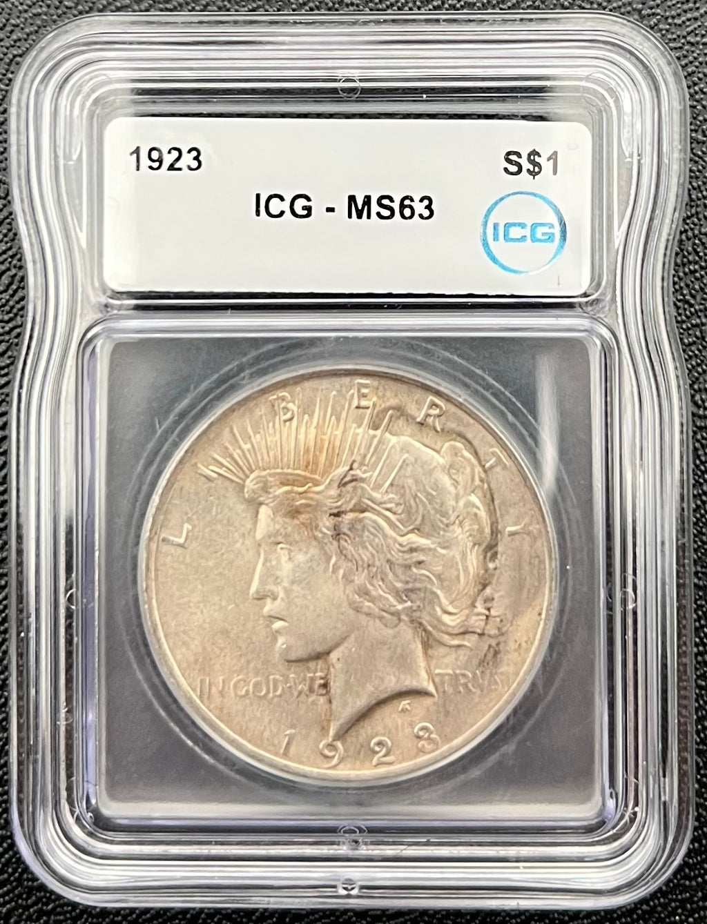 1923 MS63 Peace Dollar ICG