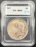 1923 MS63 Peace Dollar ICG