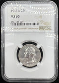 1945-S MS65 Washington Quarter NGC