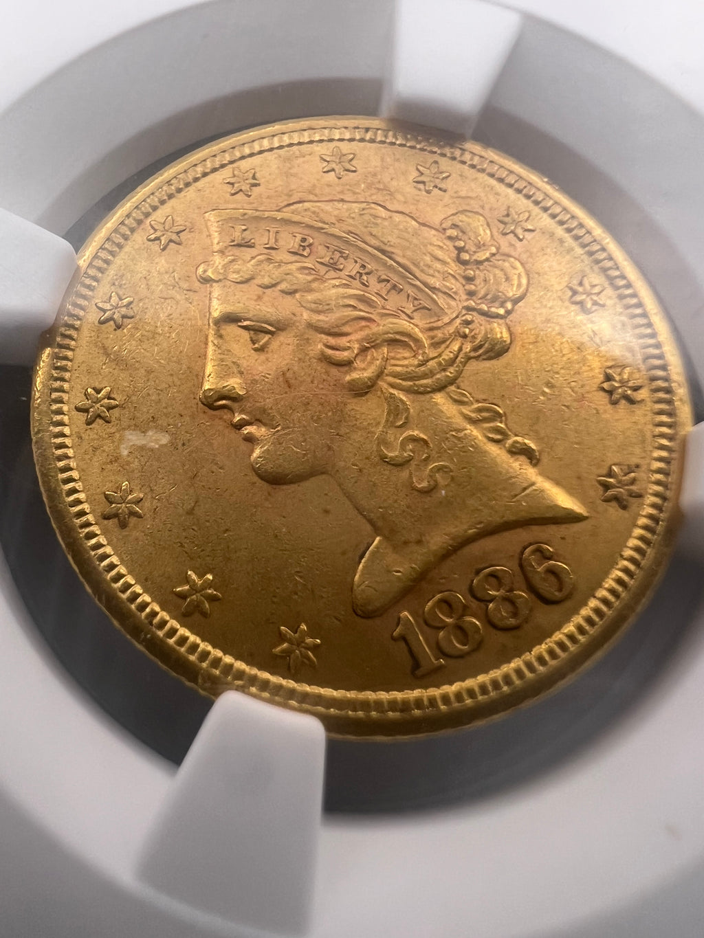 1886-S $5 NGC MS61