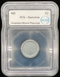 Mint Error Unplated Blank Cent Planchet ICG