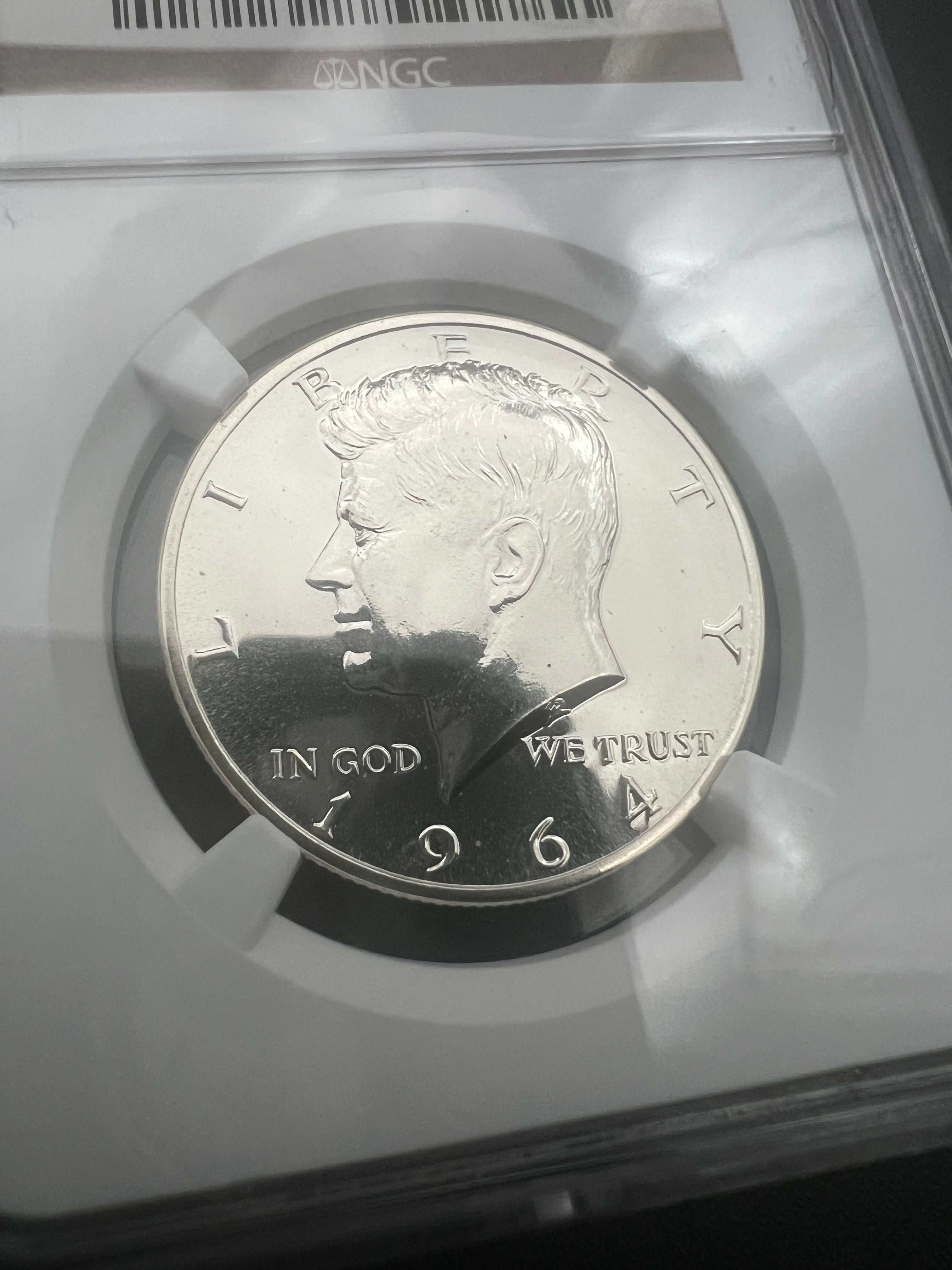 1964 Accent Hair PF67 Kennedy Half Dollar NGC