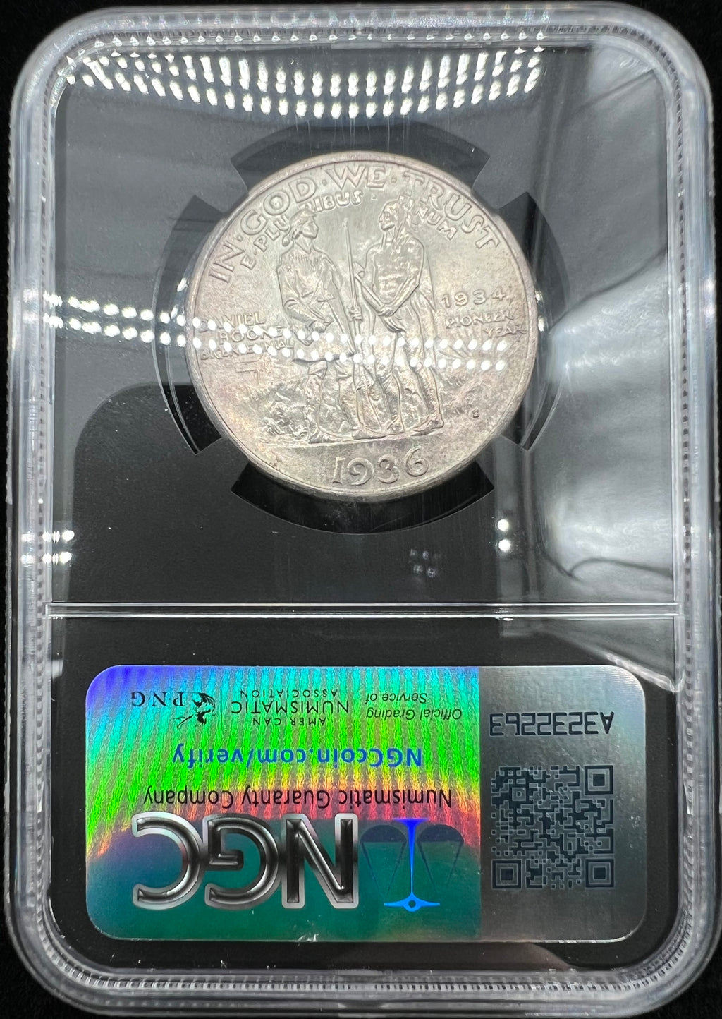 1936-S MS66 Boone Commemorative Half Dollar NGC Black Core