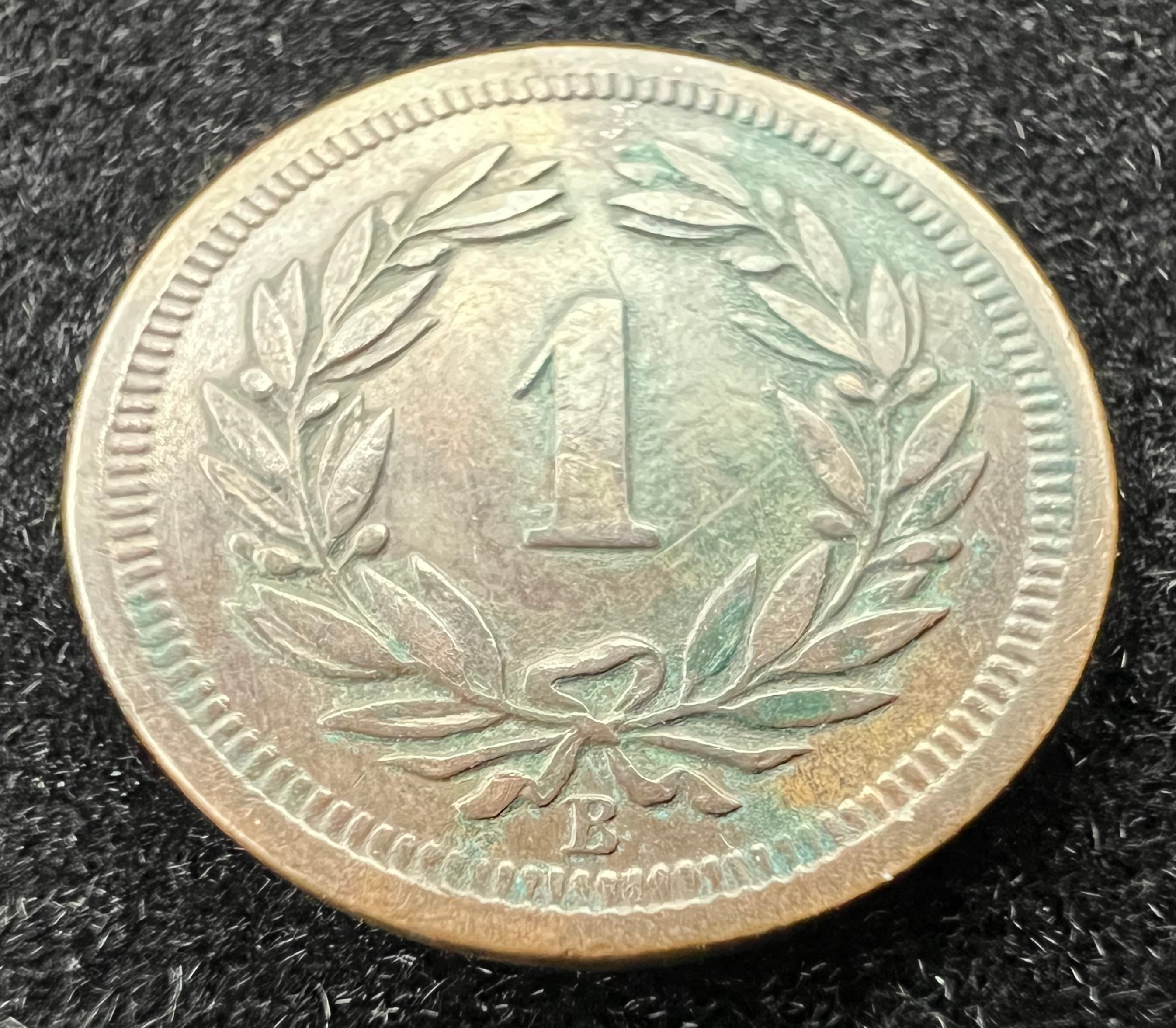 1877 1 Rappen Switzerland