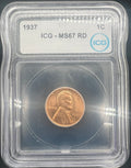 1937 MS67 RD Lincoln Wheat Cent ICG