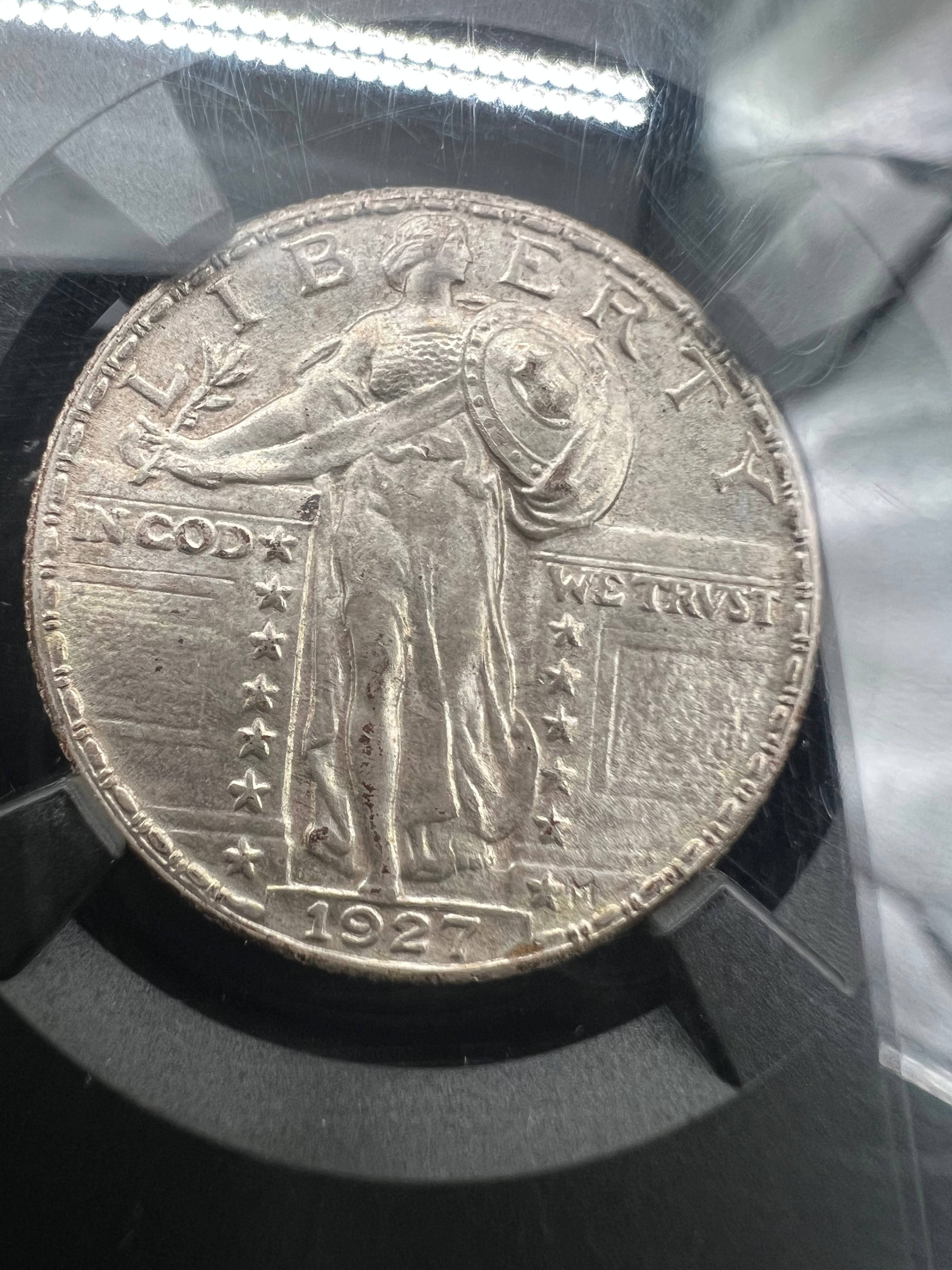 1927 MS64 FH Standing Liberty Quarter NGC Black Core