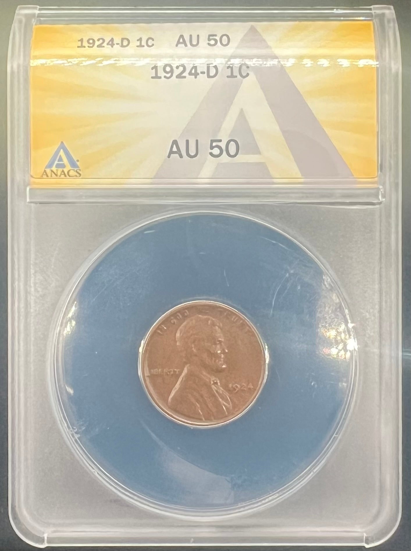 1924-D AU50 Lincoln Wheat Cent ANACS