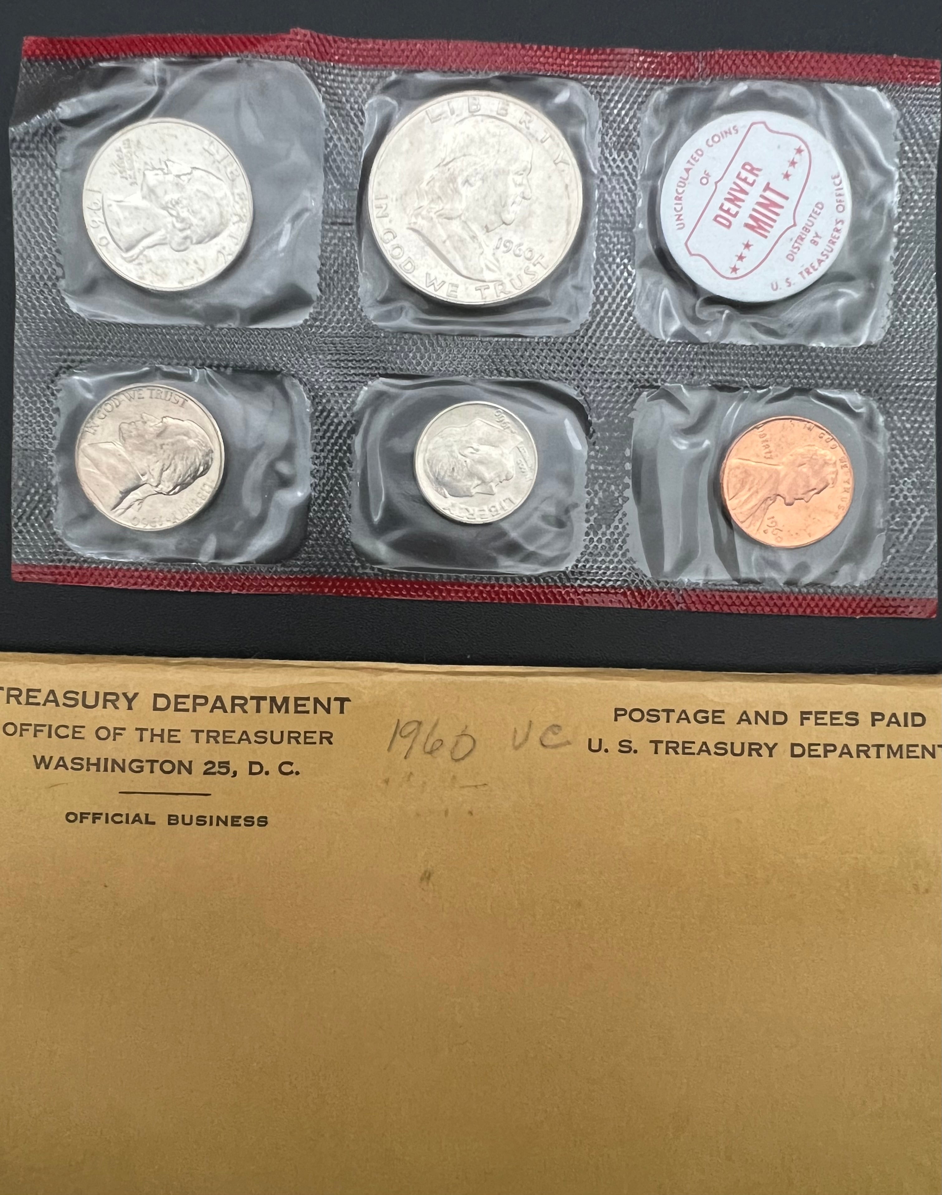 1960 Uncirculated Mint Set Philadelphia & Denver 90% Silver