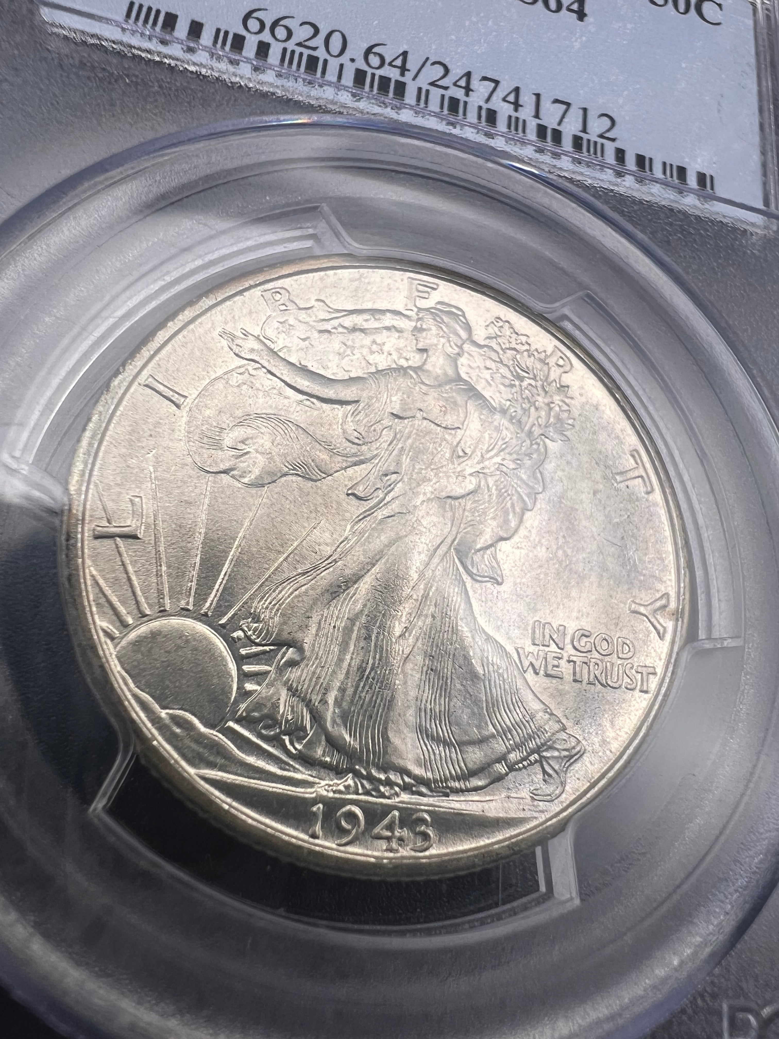 1943-S MS64 Walking Liberty Half Dollar PCGS