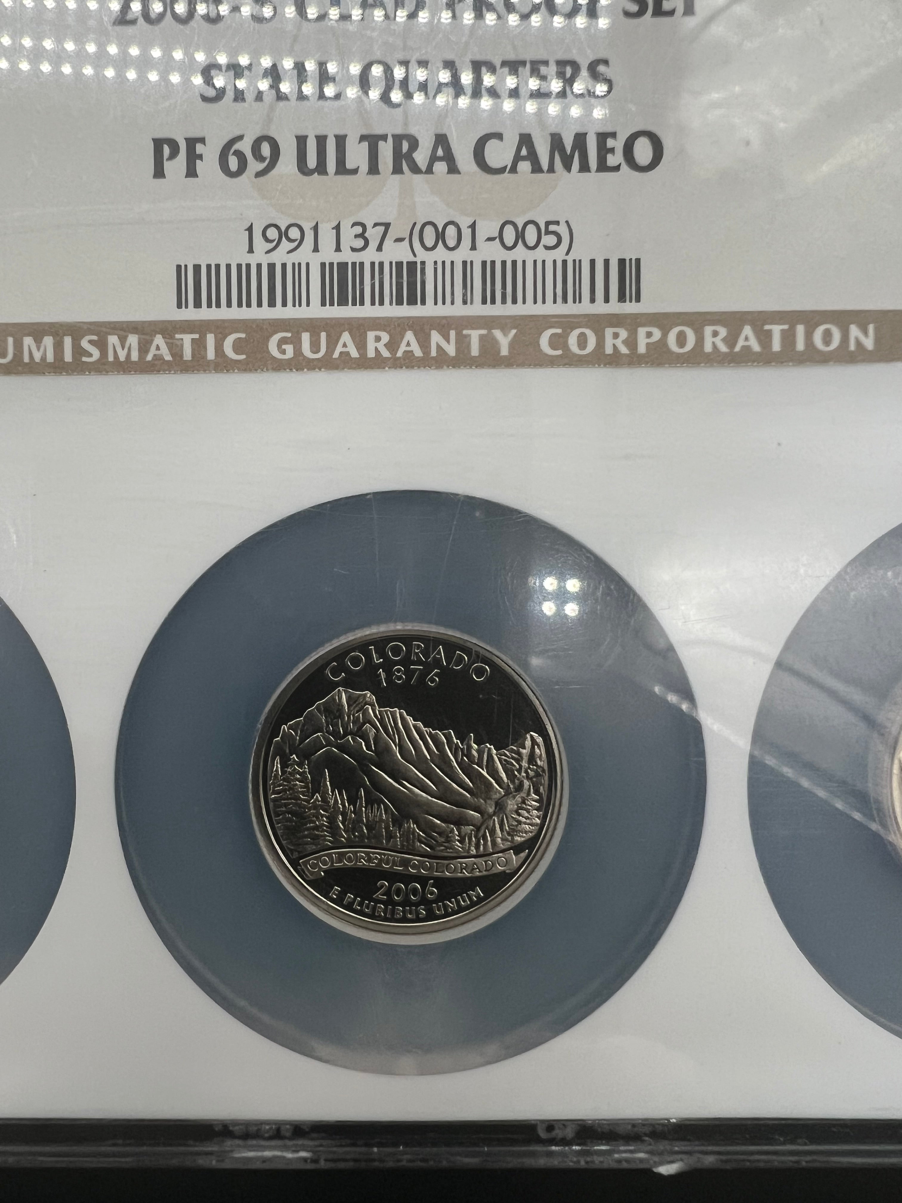 2006-S PF69 UCAM Clad State Quarters Proof Set NGC 5 Coin Slab