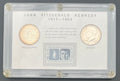 90% Silver 1964 Kennedy Half Dollar  Philadelphia & Denver Set With Stamp