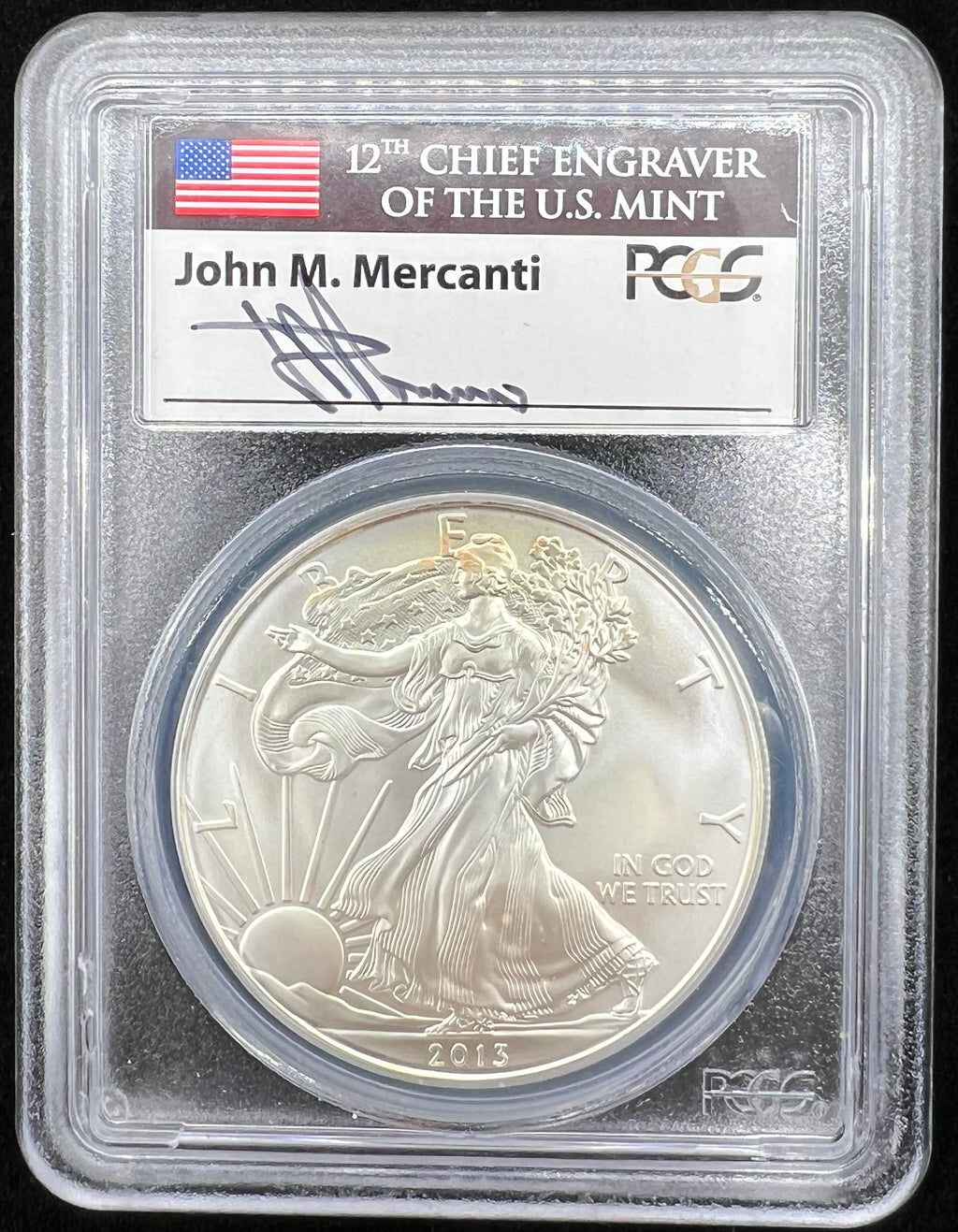 2013 John Mercanti MS70 American Silver Eagle PCGS