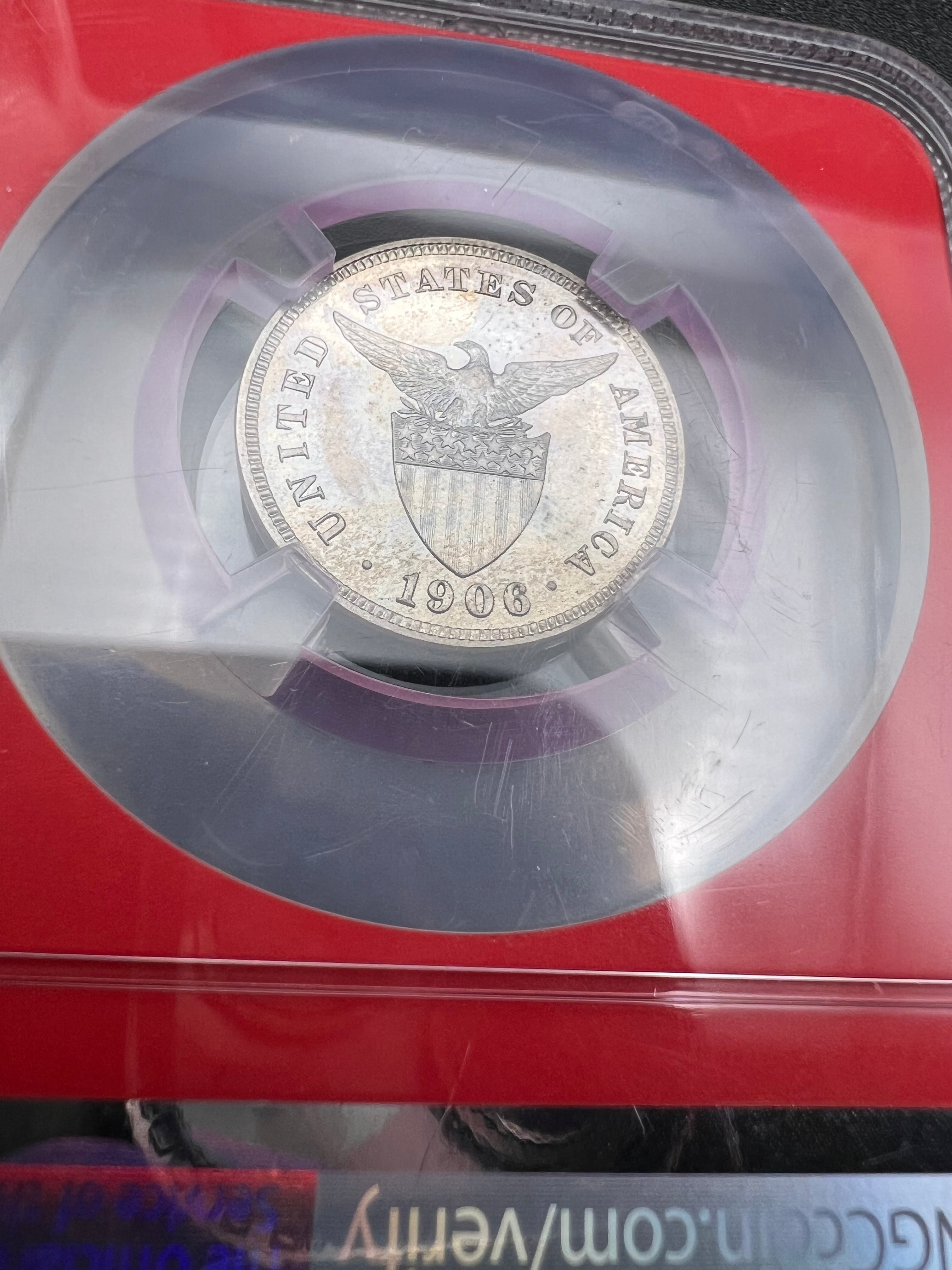 1906 PF65 Philippines 5 Centavos NGC Red Core