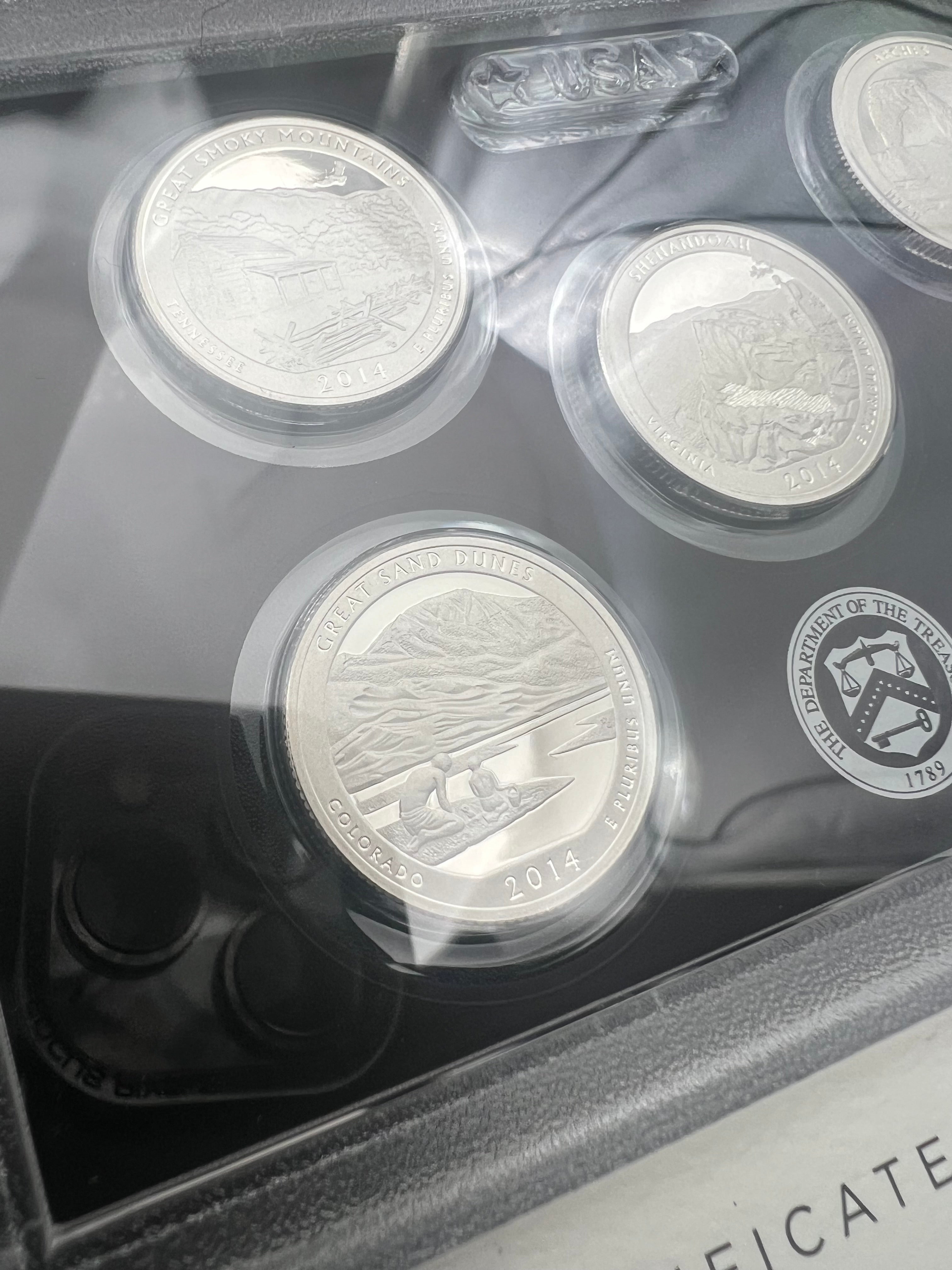 2014 90% Silver US Mint Proof America The Beautiful Silver Quarter Set (2 AVAILABLE)
