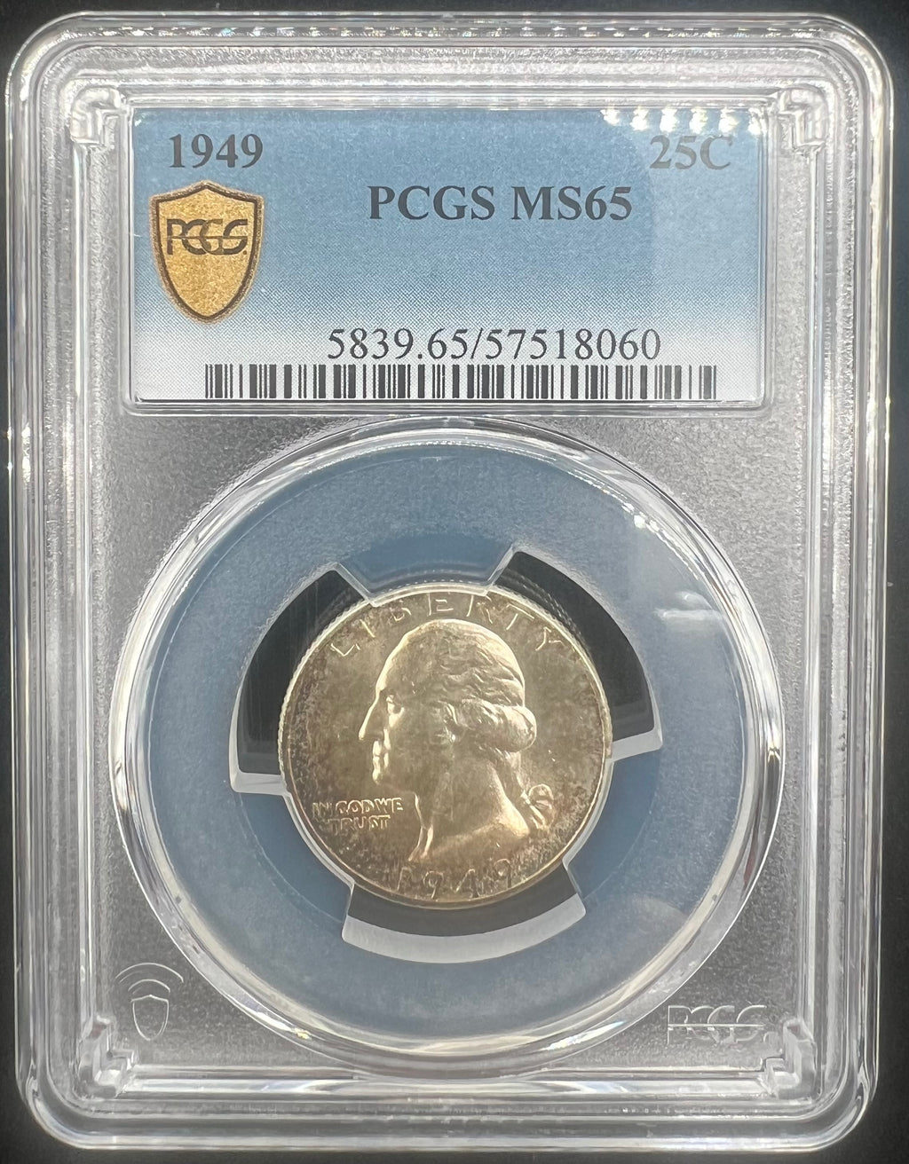 1945 MS65 Washington Quarter PCGS Toning