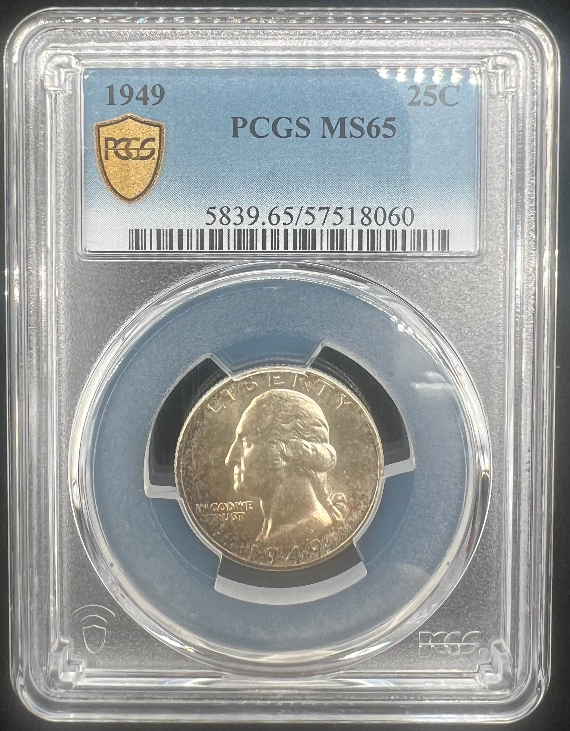 1945 MS65 Washington Quarter PCGS Toning