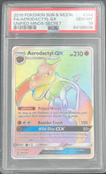 2019 Pokemon Sun & Moon Unified Minds 244 Full Art Aerodactyl GX Secret PSA 10