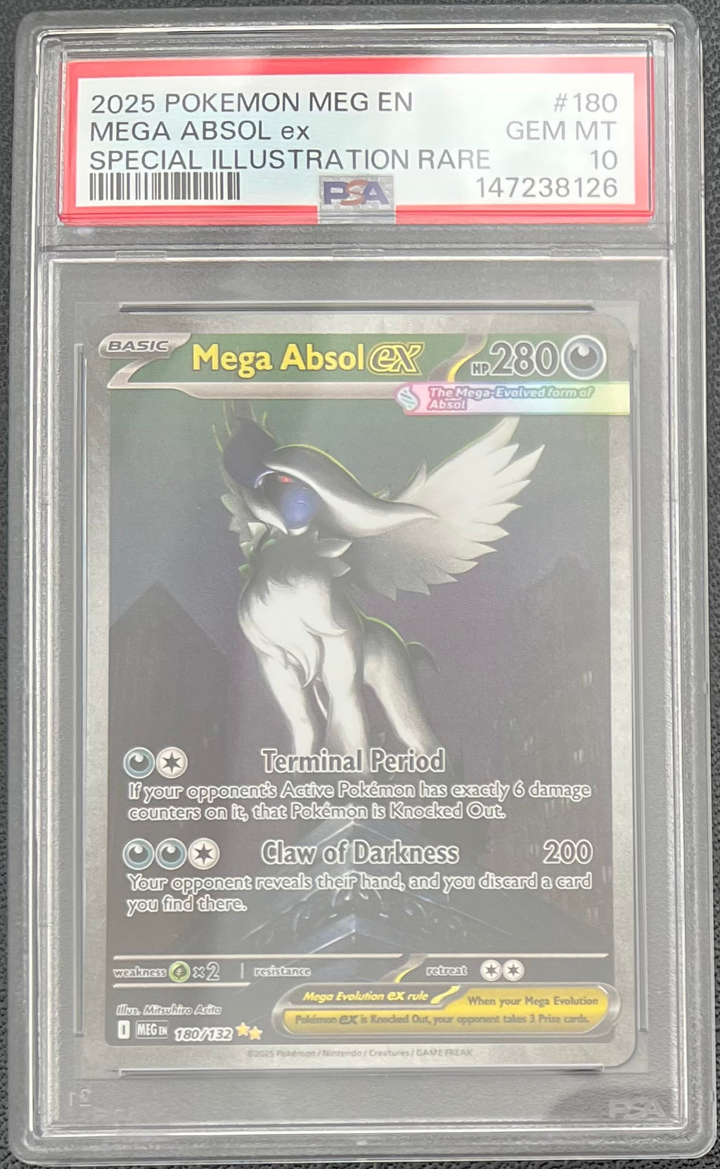 2025 POKEMON MEG EN-MEGA EVOLUTION 180 MEGA ABSOL EX SPECIAL ILLUSTRATION PSA 10