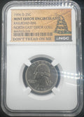 Mint Error 1996-D Railroad Rim Washington Quarter NGC North East Error Collection