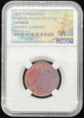 1808 India 10 Cash NGC Admiral Gardner Shipwreck Sea Salvaged