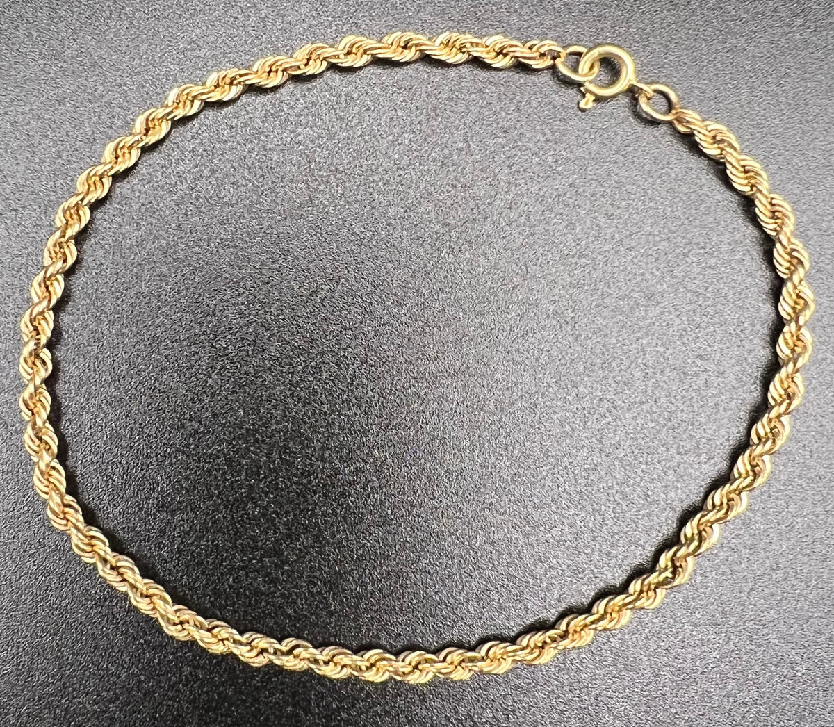 14k Gold Rope Bracelet 7-3/4” 4.5g