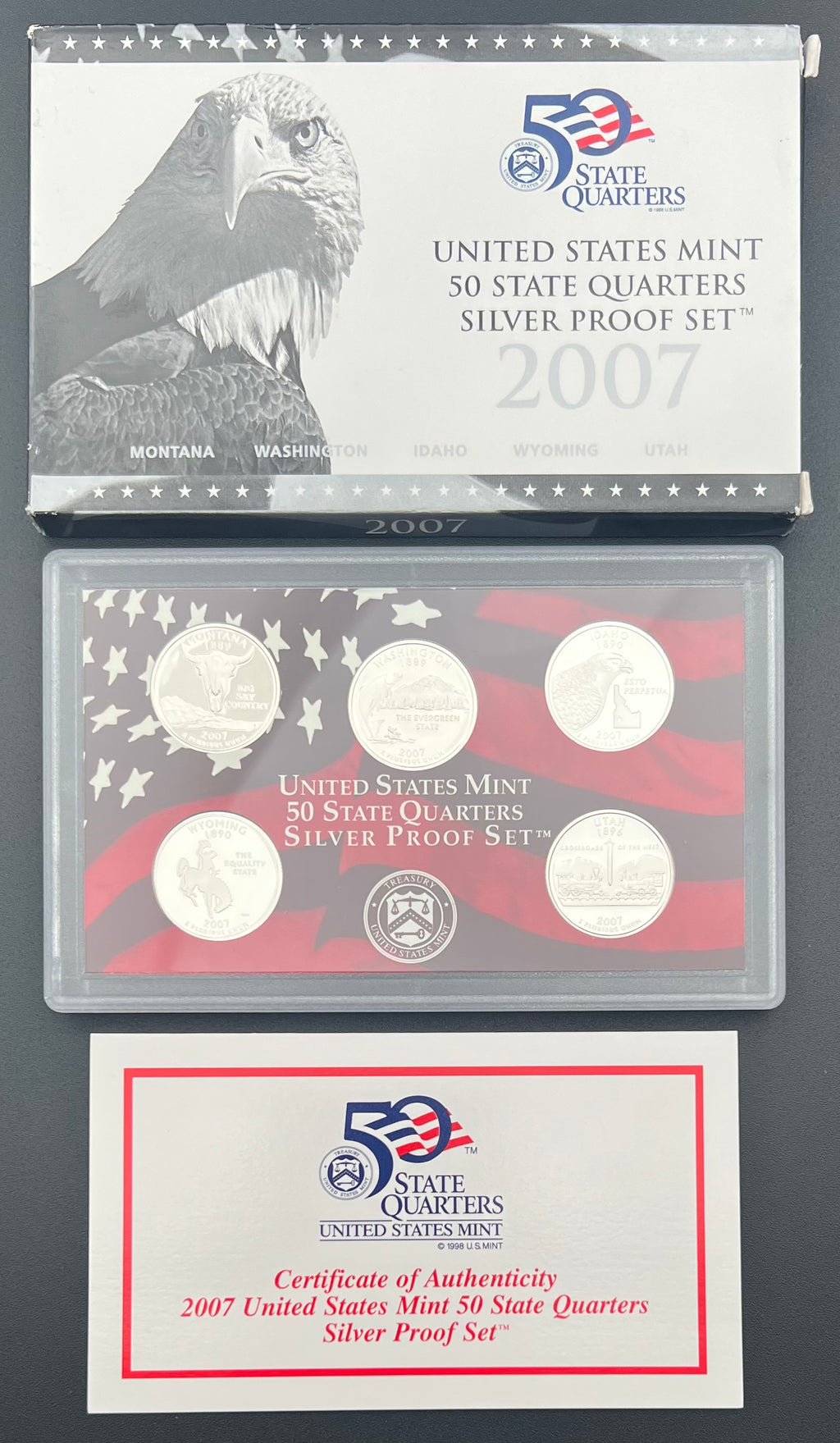 2007 90% Silver US Mint 50 State Quarters Silver Proof Set (5 AVAILABLE)