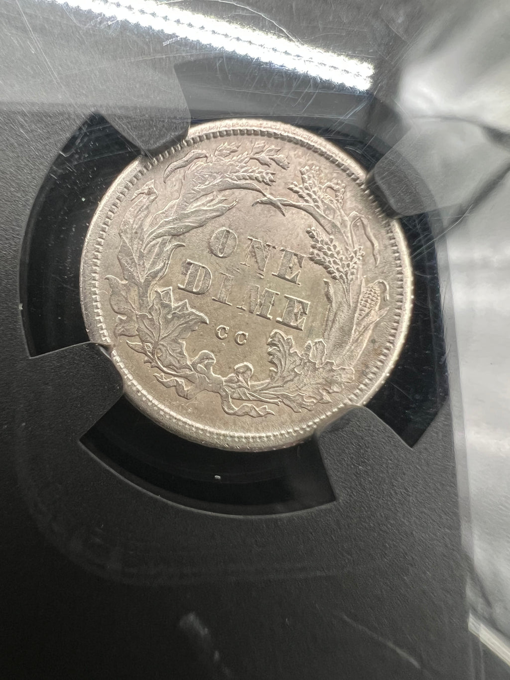 1875-CC MS61 Seated Liberty Dime Mintmark Above Bow NGC Black Core