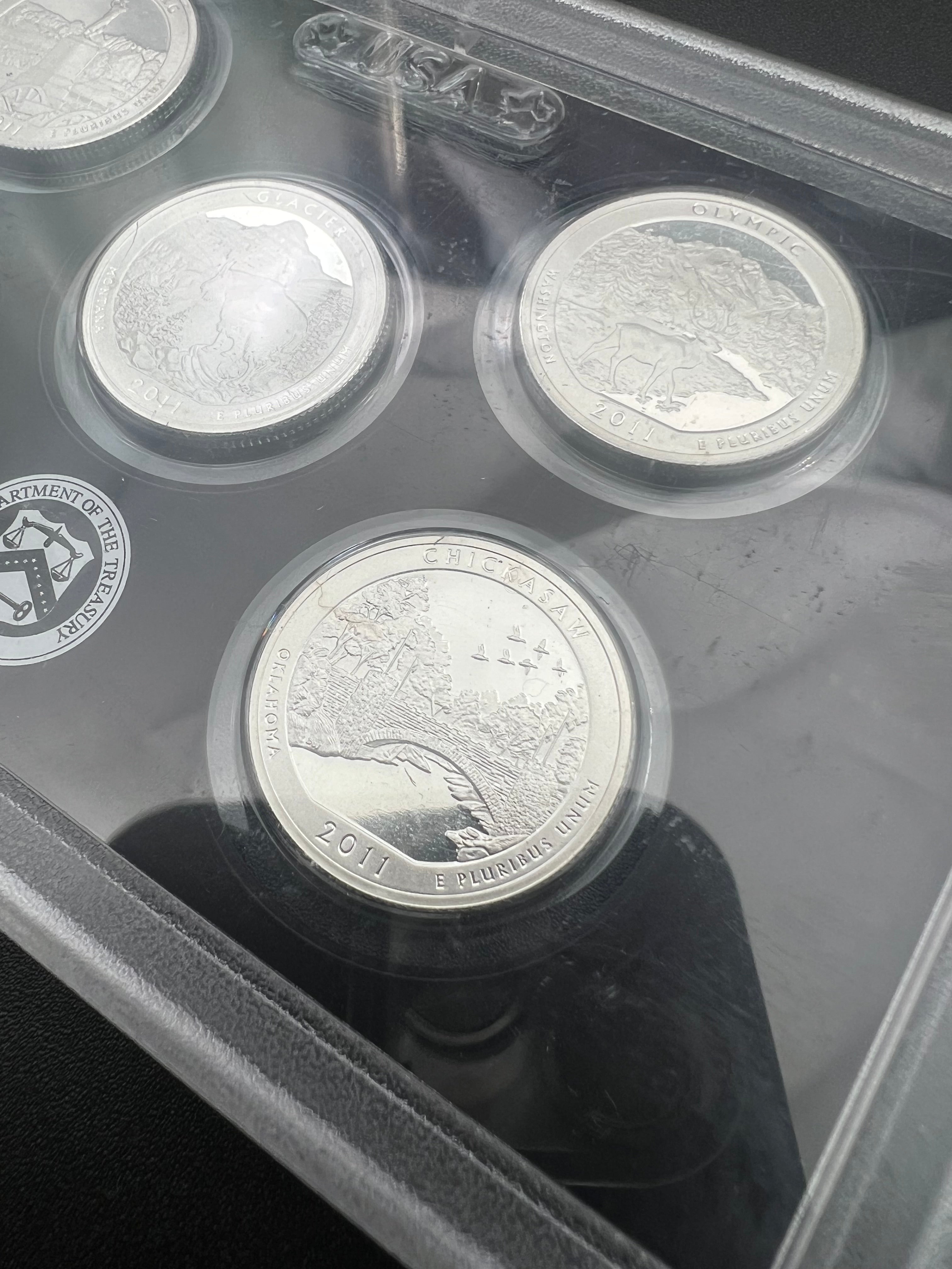 2011 90% Silver US Mint America The Beautiful Silver Proof Quarters Set WINDOW ONLY NO BOX/COA