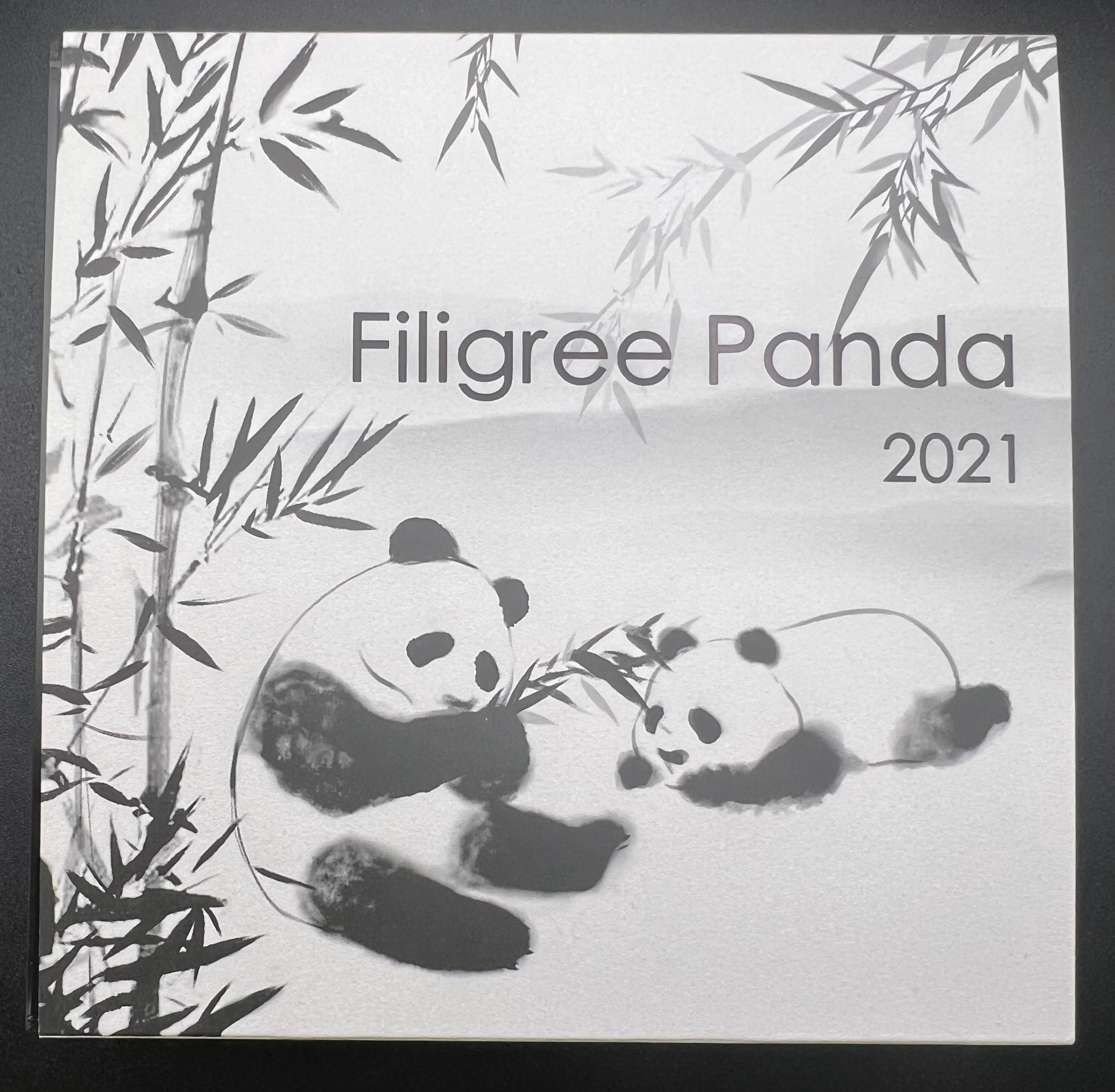 2021 Filigree Panda 2oz Silver Colorized Solomon Islands