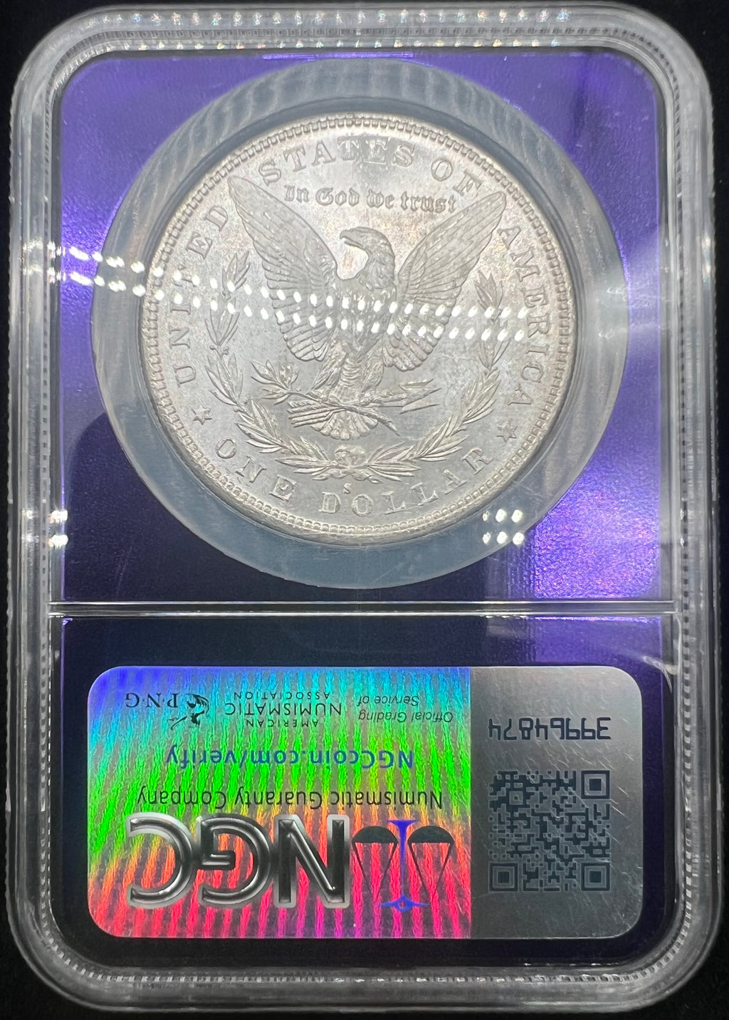 1880/79-S MS66+ CAC Top 100 Vam-8 Medium S Morgan Dollar NGC Purple Core