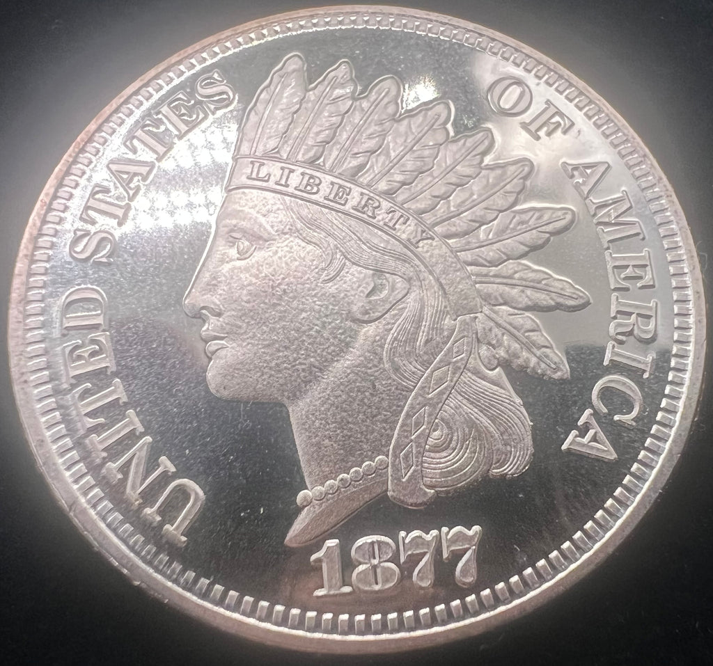 1877 Indian Head Cent 1oz Copper Round