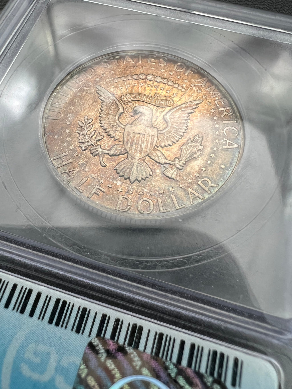 1967 MS61 Colorful Toner Kennedy Half Dollar ICG