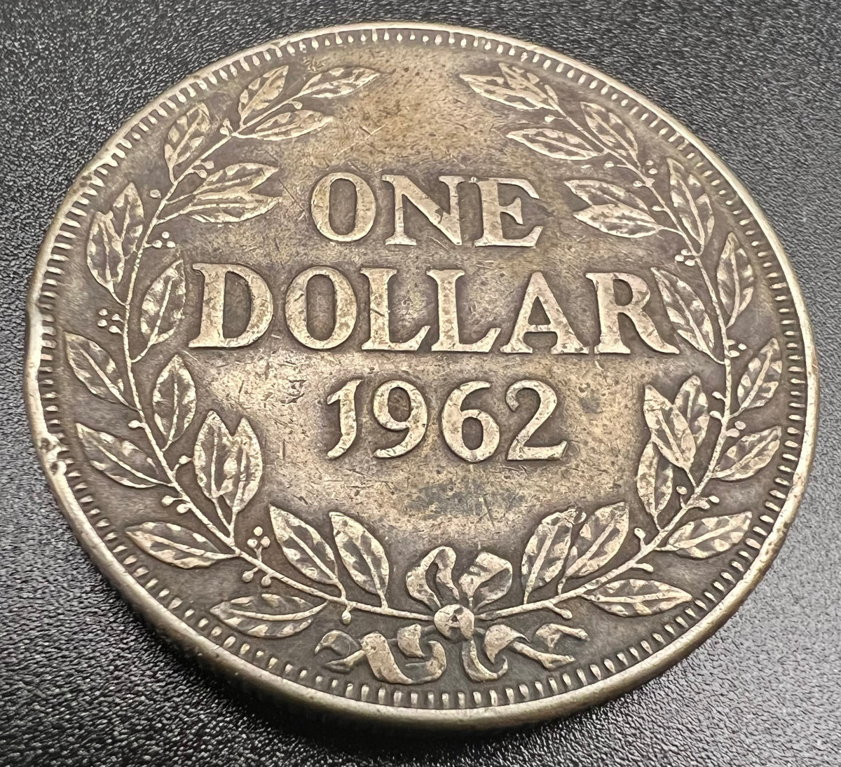1962 Republic of Liberia One Dollar 90% Silver Coin