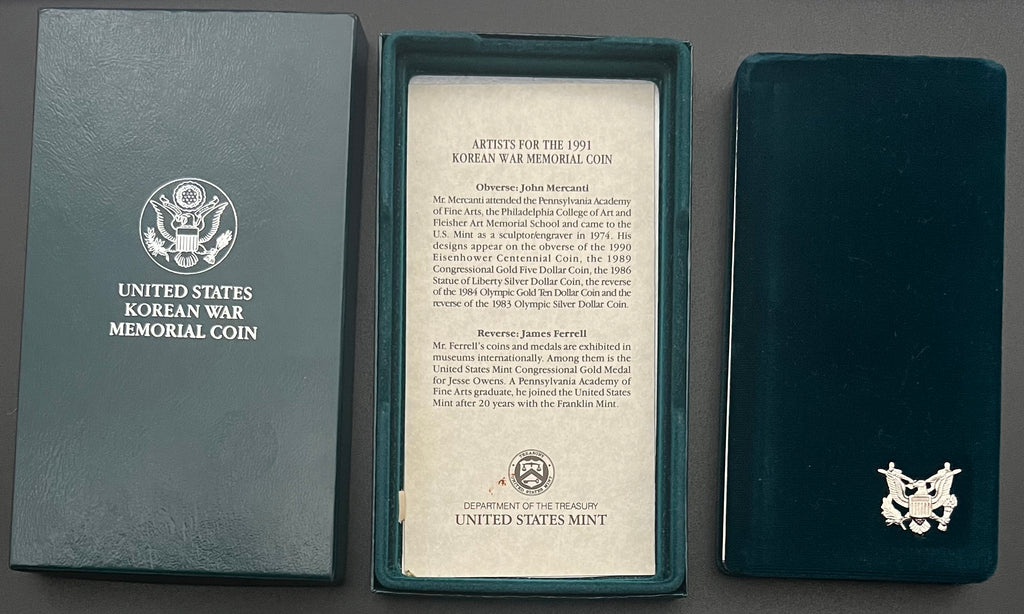 1991-P Korean War Memorial Proof 90% Silver Dollar