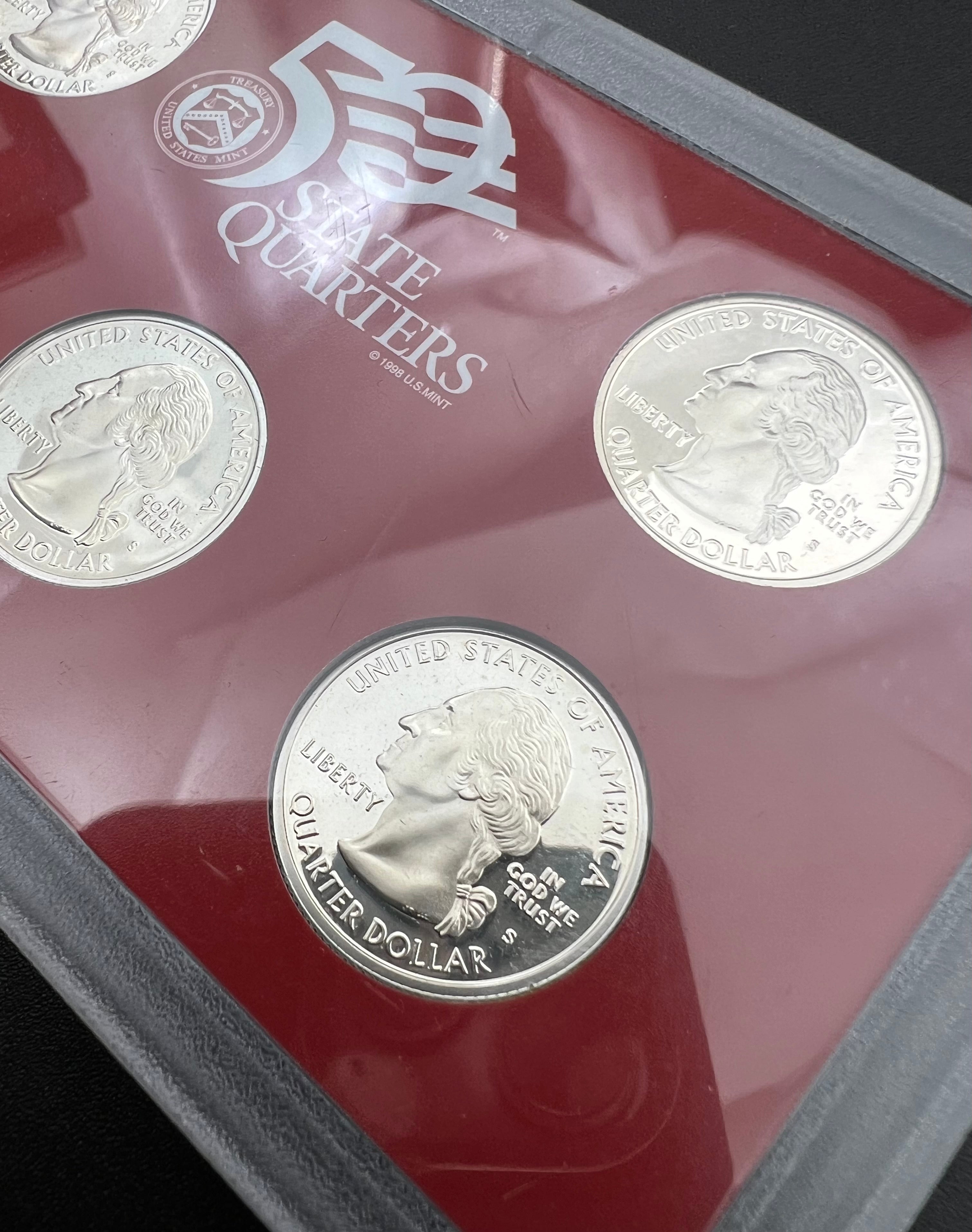 2001 90% Silver US Mint 50 State Quarters Silver Proof Set WINDOW ONLY NO BOX/COA