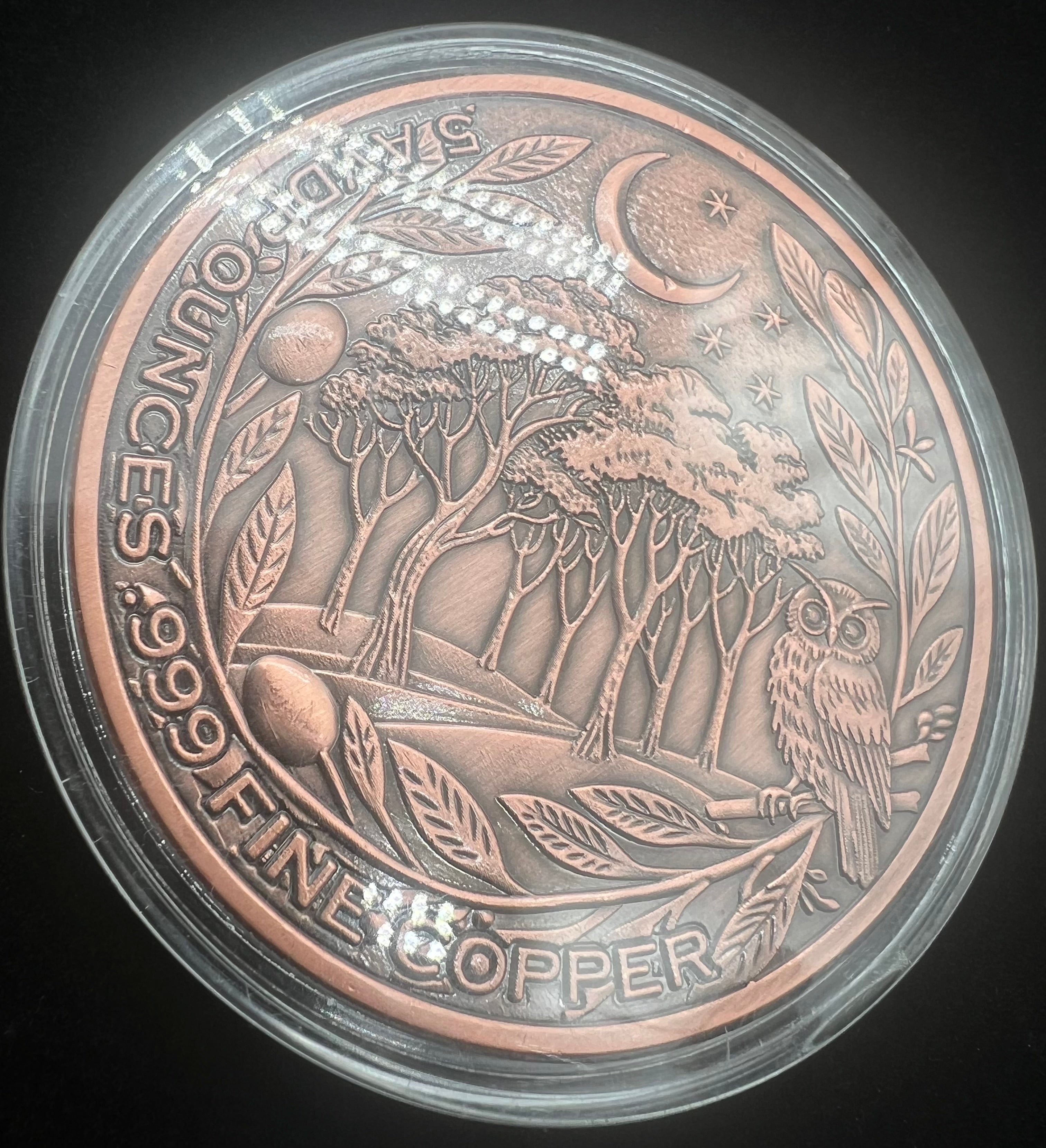 5oz Copper Colorized Owl