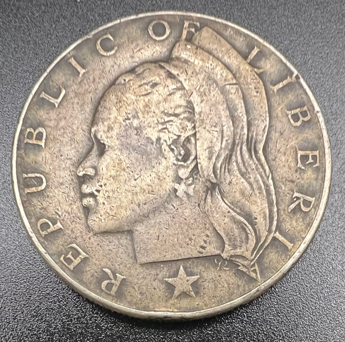 1962 Republic of Liberia One Dollar 90% Silver Coin