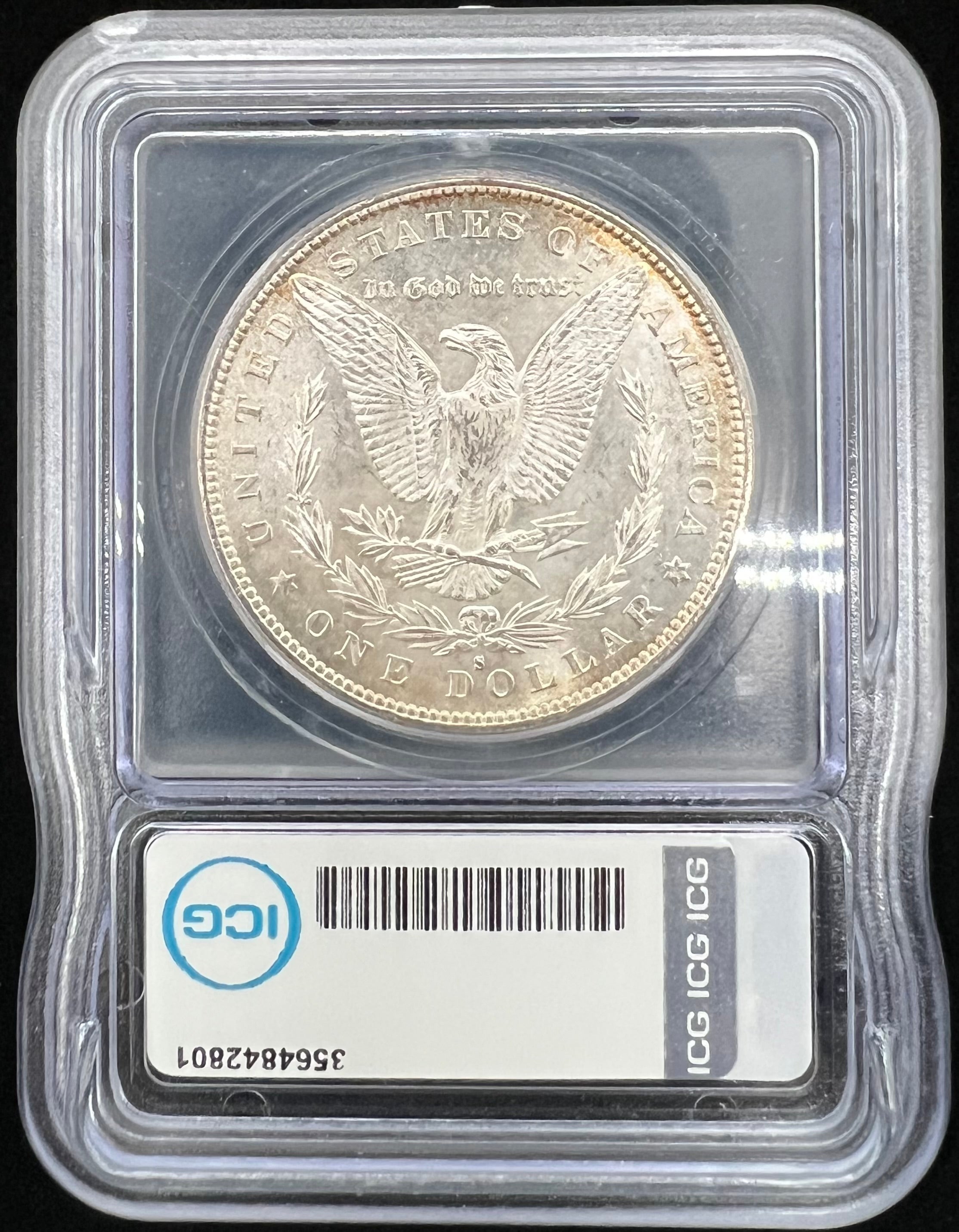 1879-S Rev. 79 MS64 Colorful Morgan Silver Dollar ICG