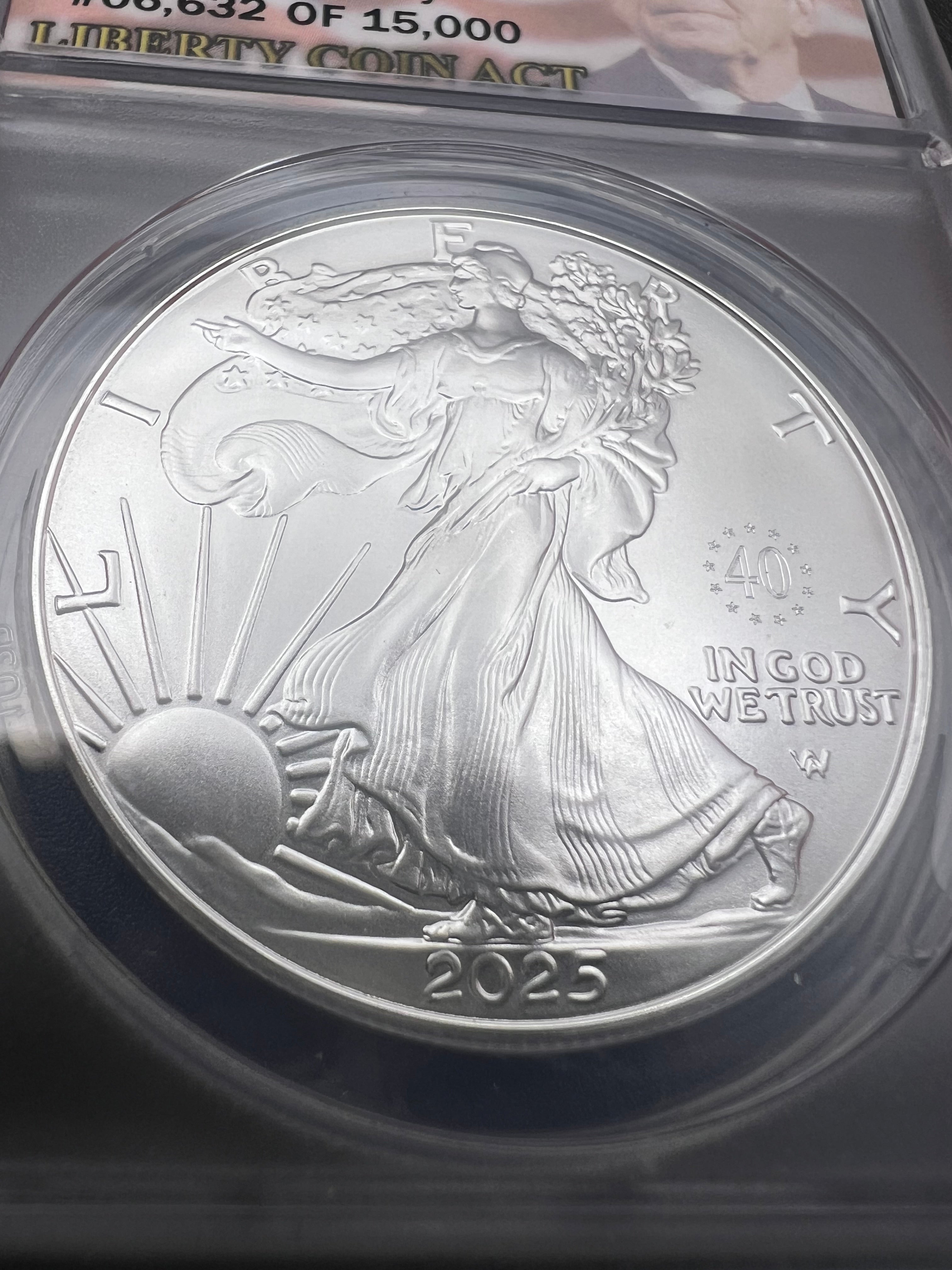 2025 40th Anniversary Privy MS70 American Silver Eagle ANACS