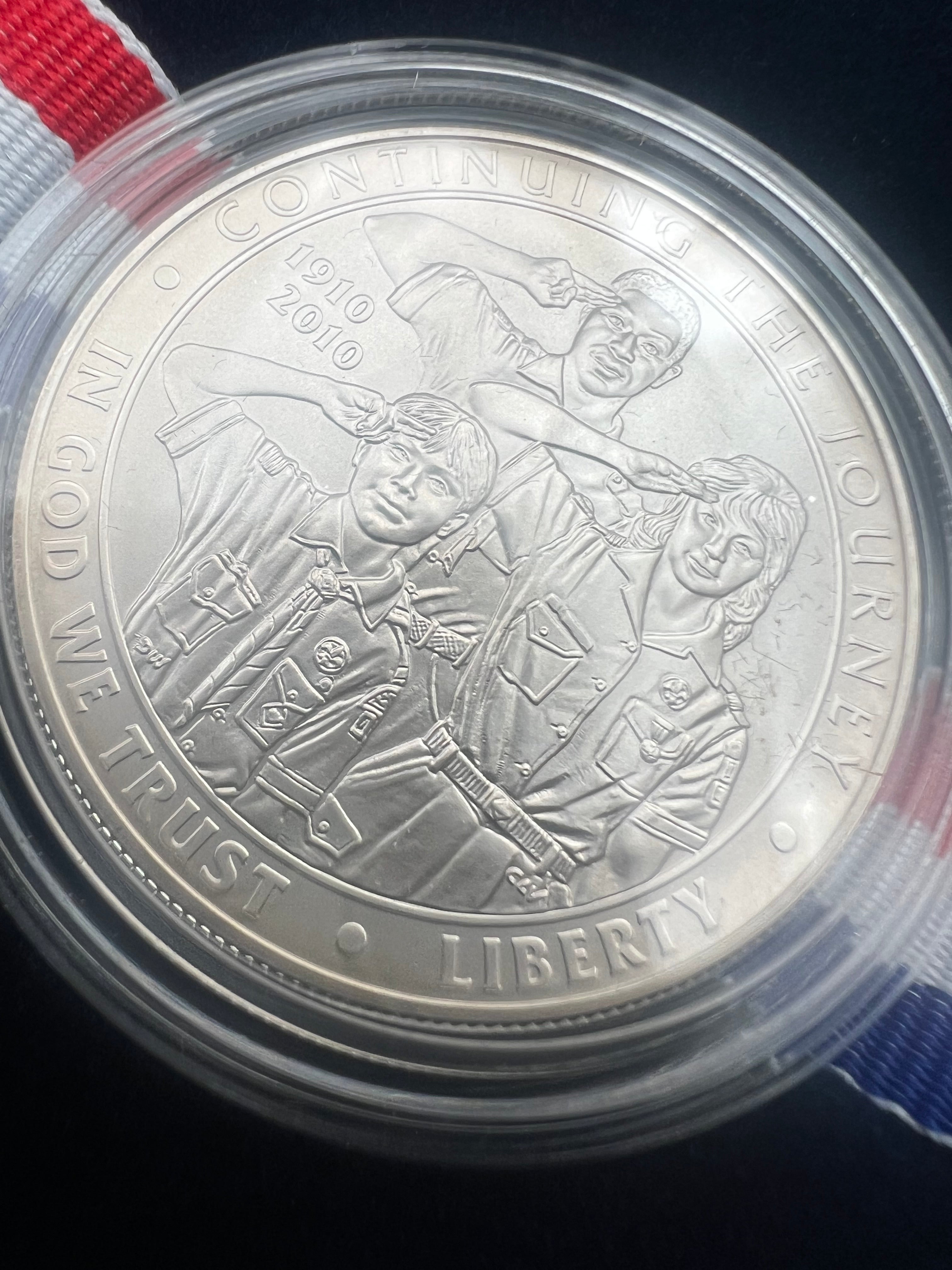 2010 Boy Scouts Of America Centennial 90% Silver Dollae