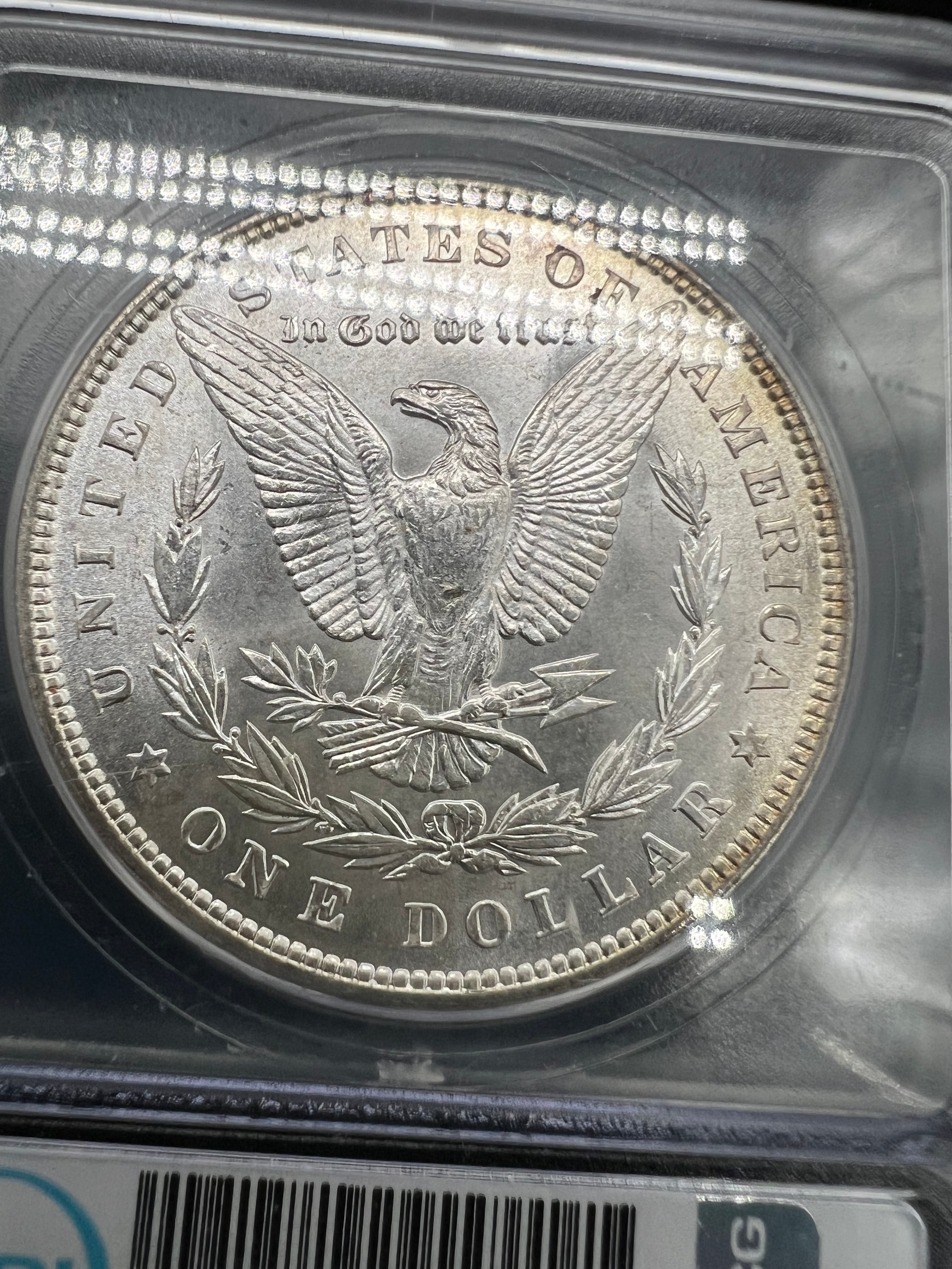 1887 MS63 Colorful Morgan Silver Dollar ICG