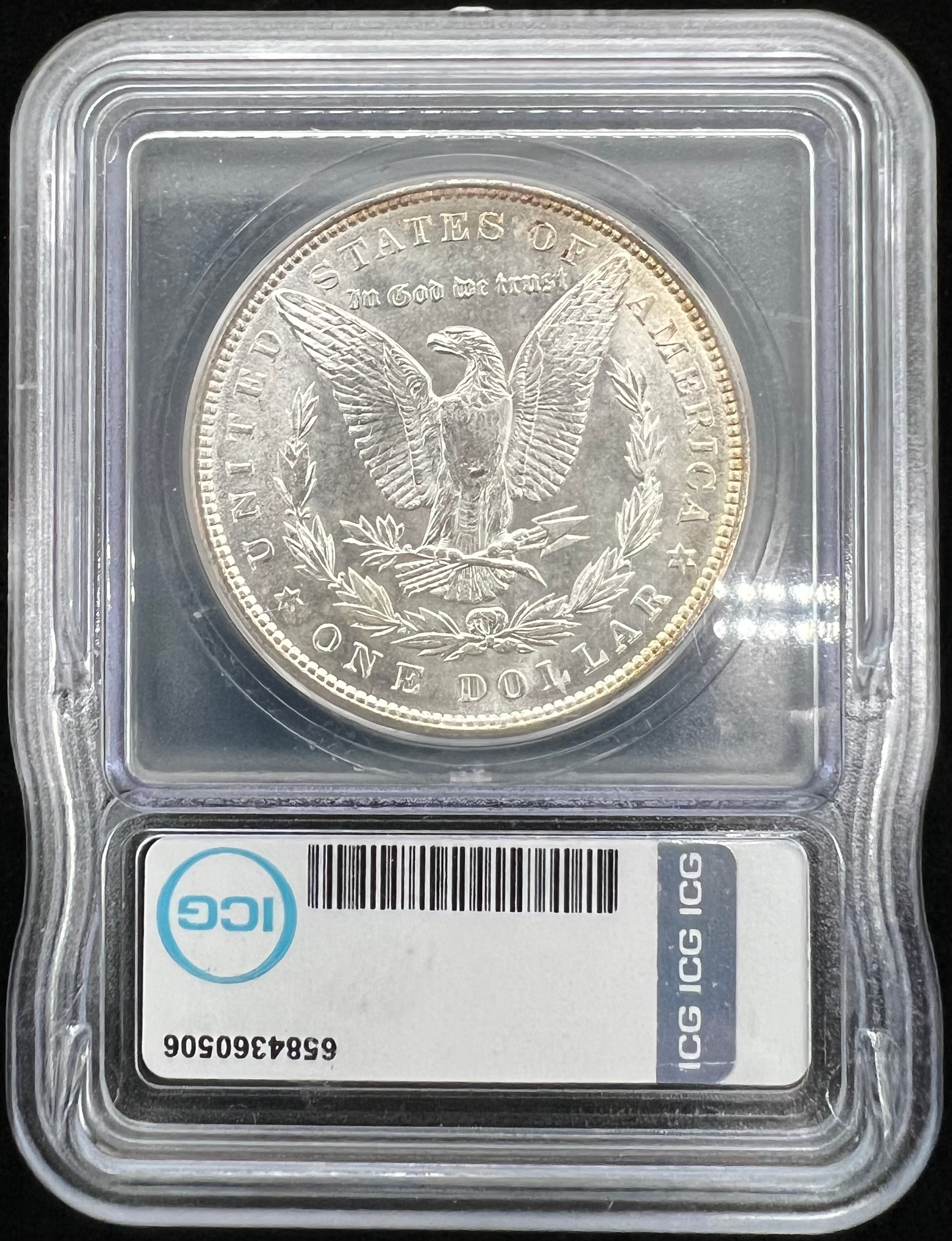 1887 MS63 Colorful Morgan Silver Dollar ICG