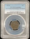 1876 Indian Head Cent PCGS AU Detail - Environmental Damage